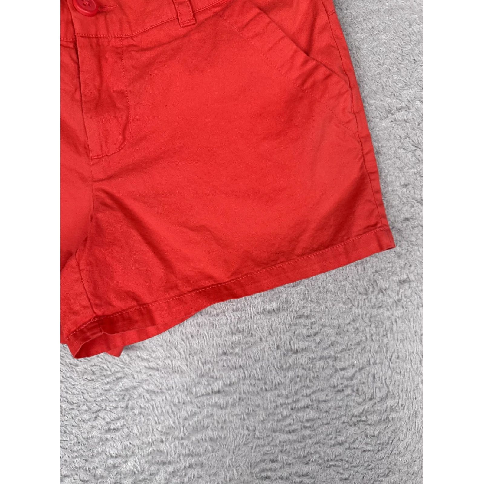 Vintage Columbia Shorts Womens 8 Red Chino Twill Cotton Flat Front Hiking Casual Travel Size 30" / US 8 / IT 44 - 2 Thumbnail