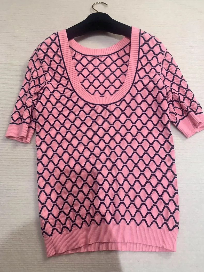 Chanel Chanel Pink diamond checkered short sleeves Size S / US 4 / IT 40 - 2 Thumbnail