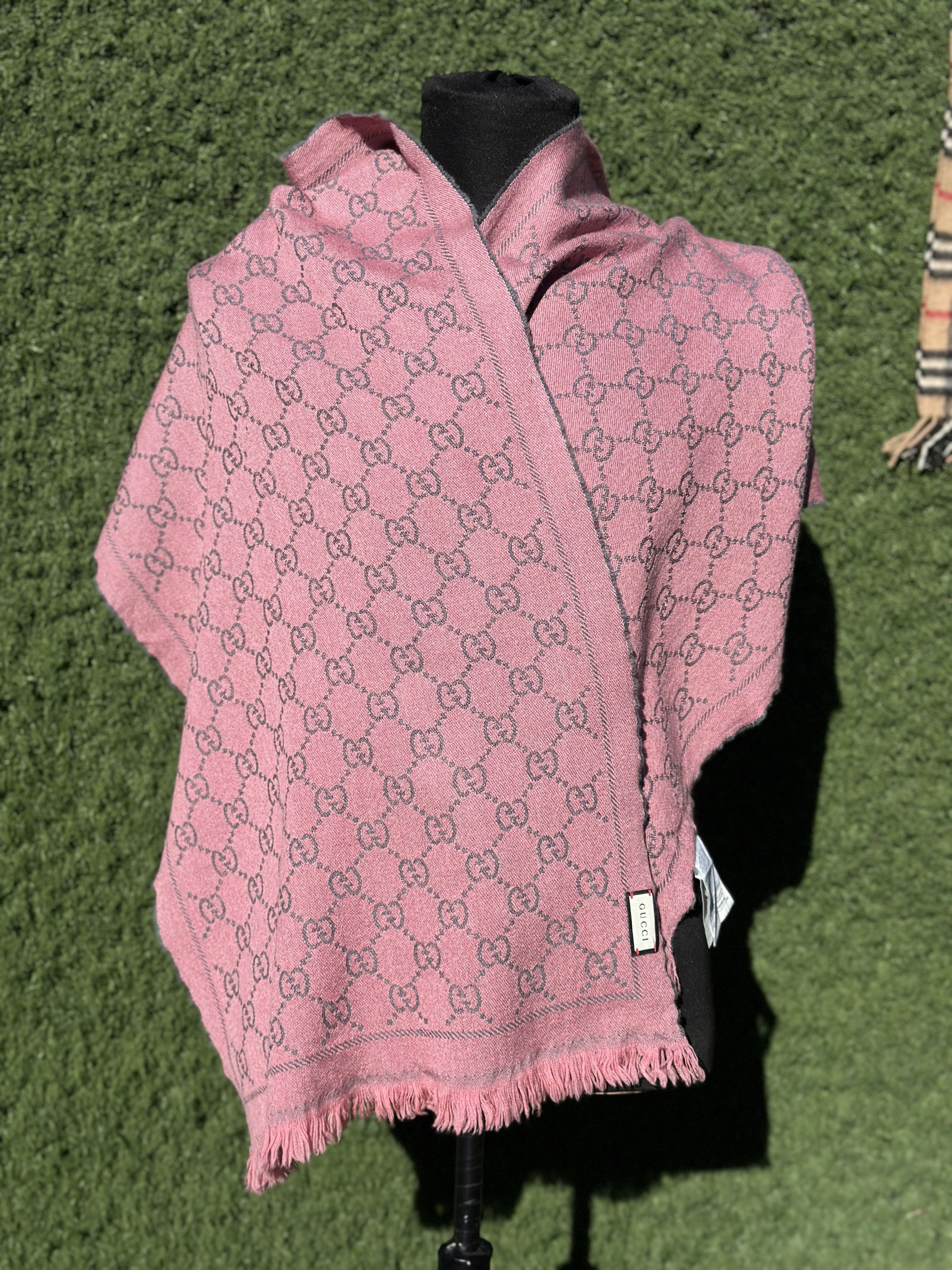 Gucci Gucci GG Jacquard Wool Scarf Shawl Wrap Reversible 160x44cm Size ONE SIZE - 3 Thumbnail