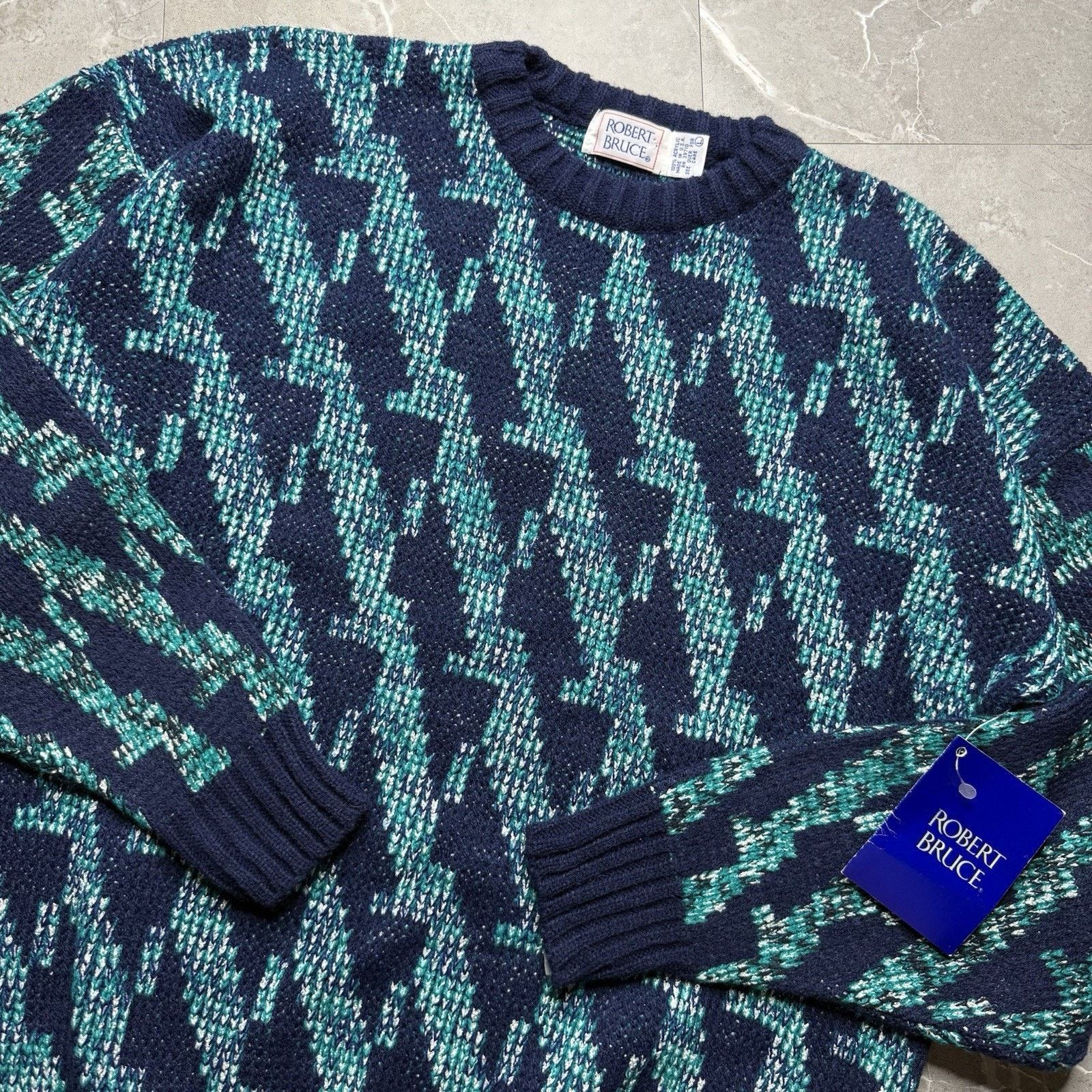 Robert Bruce Vintage Robert Bruce Geometric Graphic Knit Sweater L NWT Size US L / EU 52-54 / 3 - 1 Thumbnail