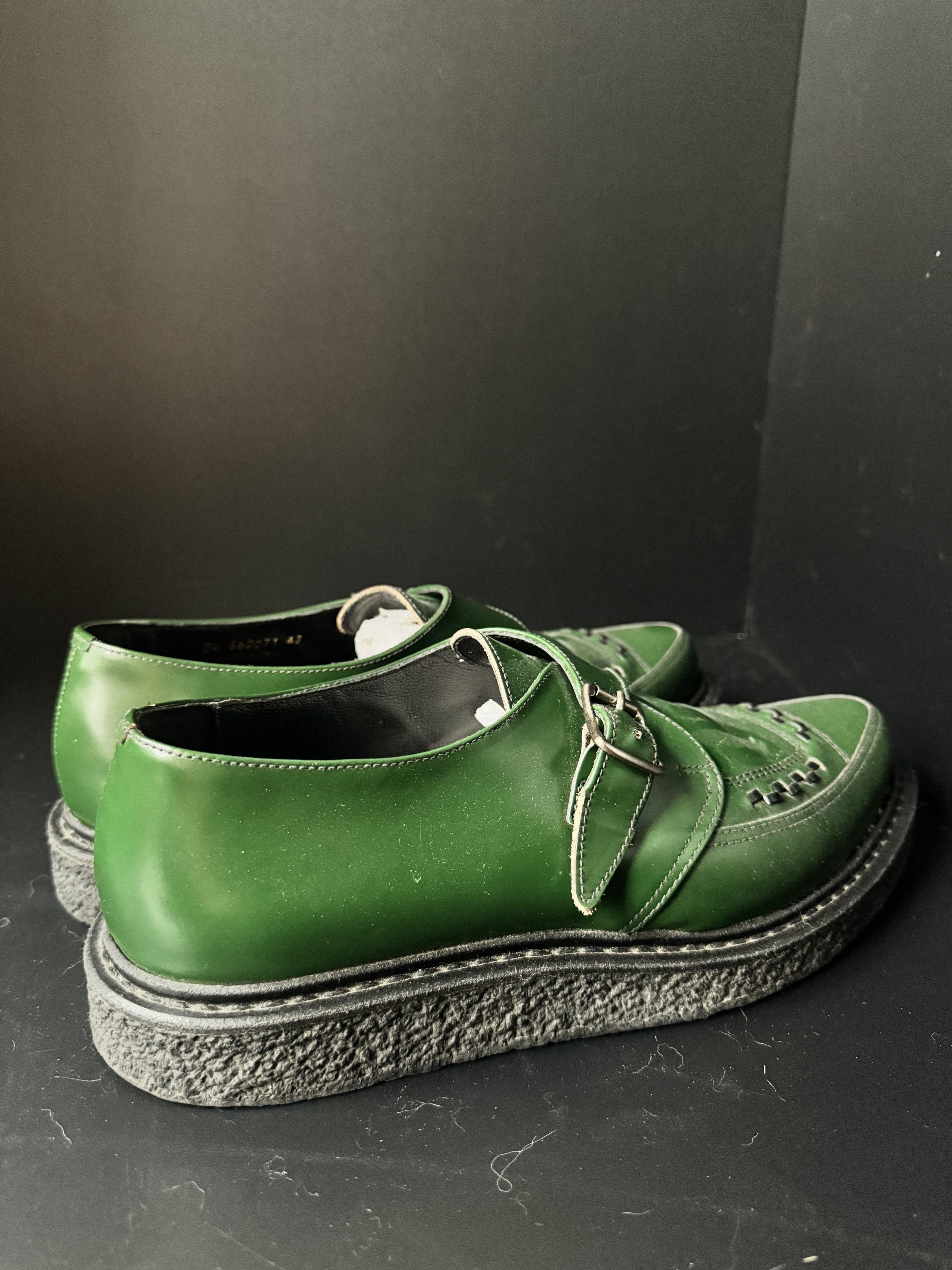 AW14 Hedi Slimane Green Leather Creeper, view 4