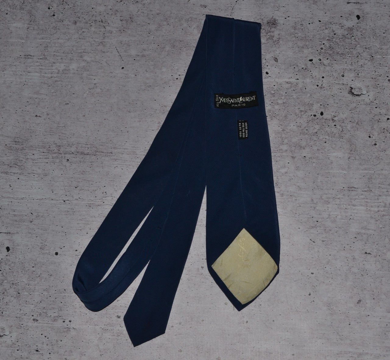 Vintage × Yves Saint Laurent Vintage Tie Yves Saint Laurent Blue Silk Size ONE SIZE - 5 Thumbnail