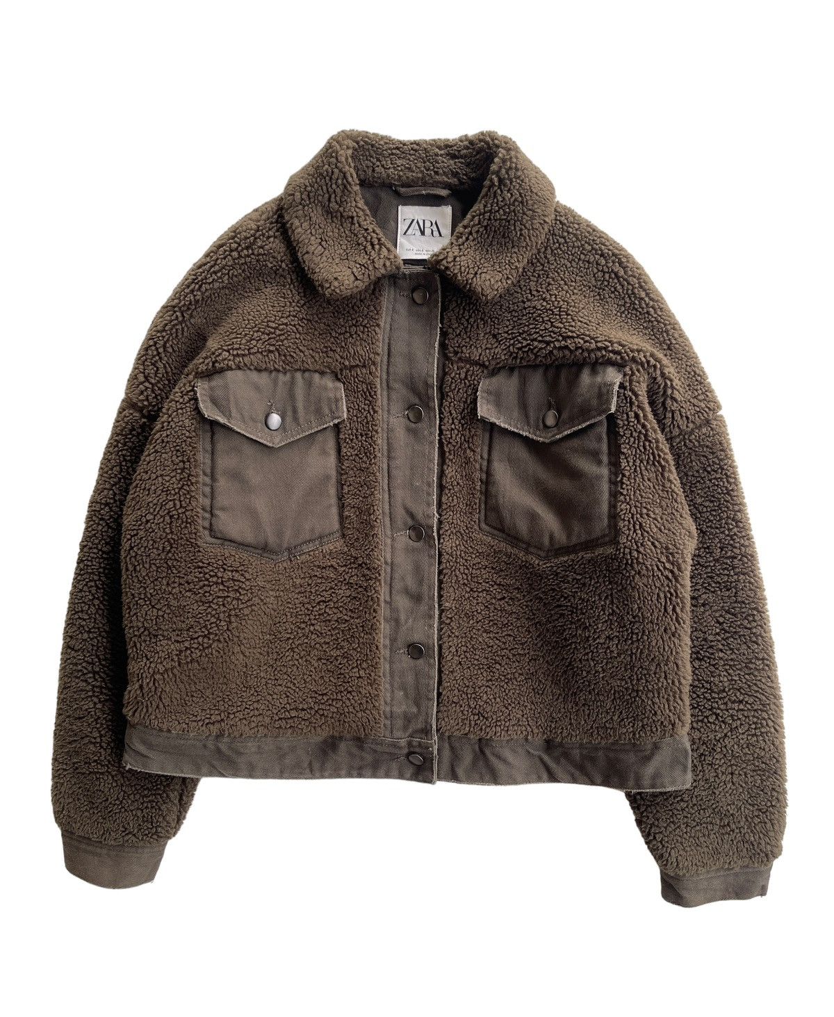 Zara Zara Teddy Fleece Shearling Cropped Jacket Size S / US 4 / IT 40 - 1 Thumbnail
