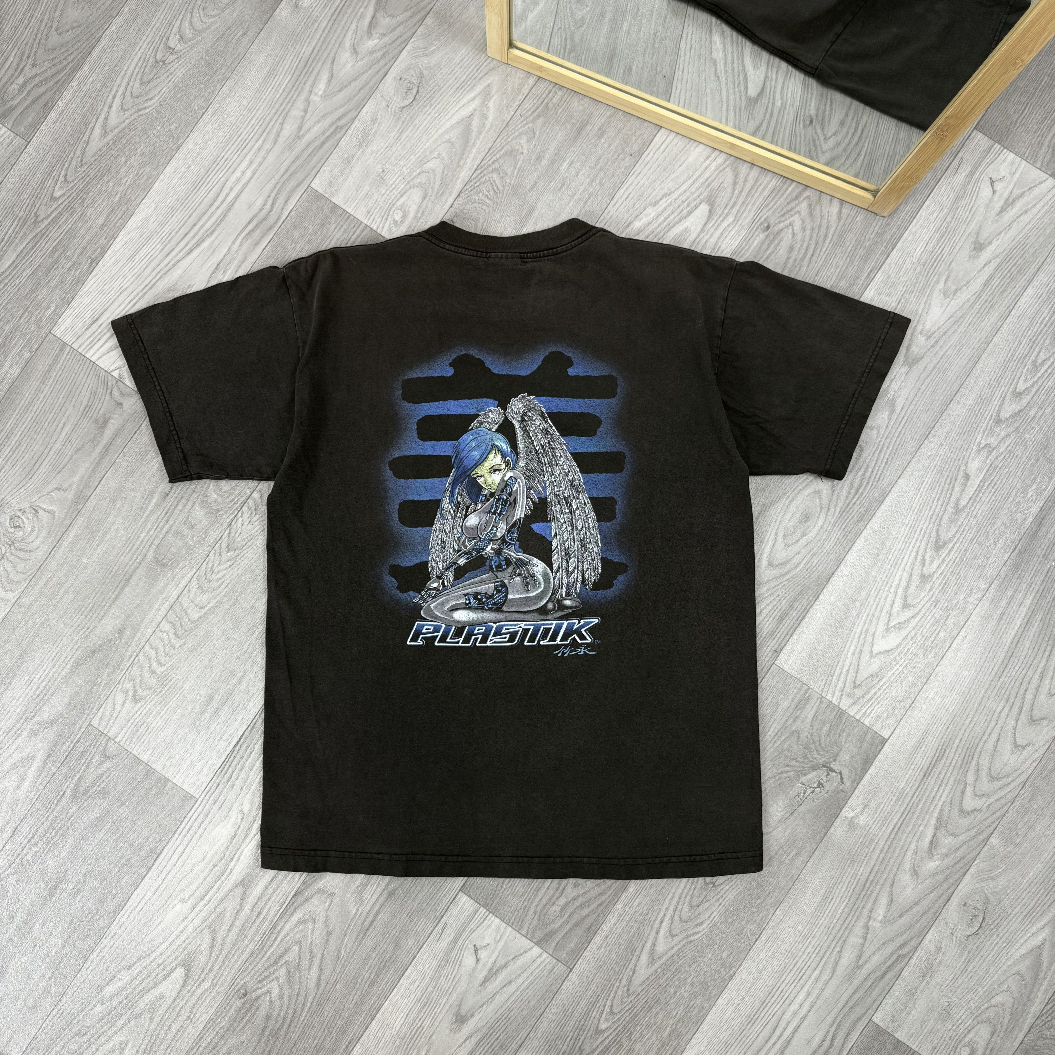 Hook-Ups Vintage Plastic 90s Hook-Ups Graphic Faded Black Tee Shirt Size US L / EU 52-54 / 3 - 5 Thumbnail