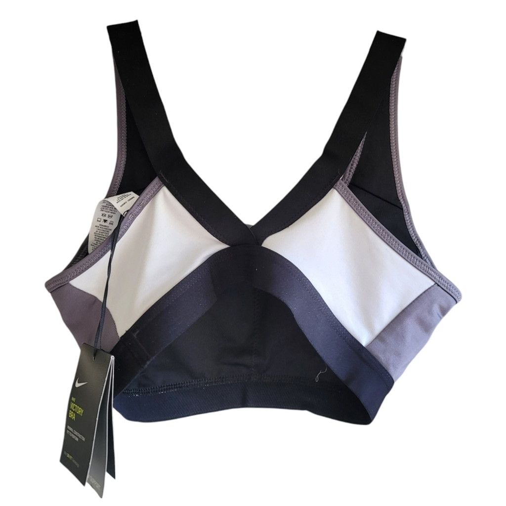 Nike NWT Nike Victory Black and Gray Color-block Sports Bra Size ONE SIZE - 6 Thumbnail
