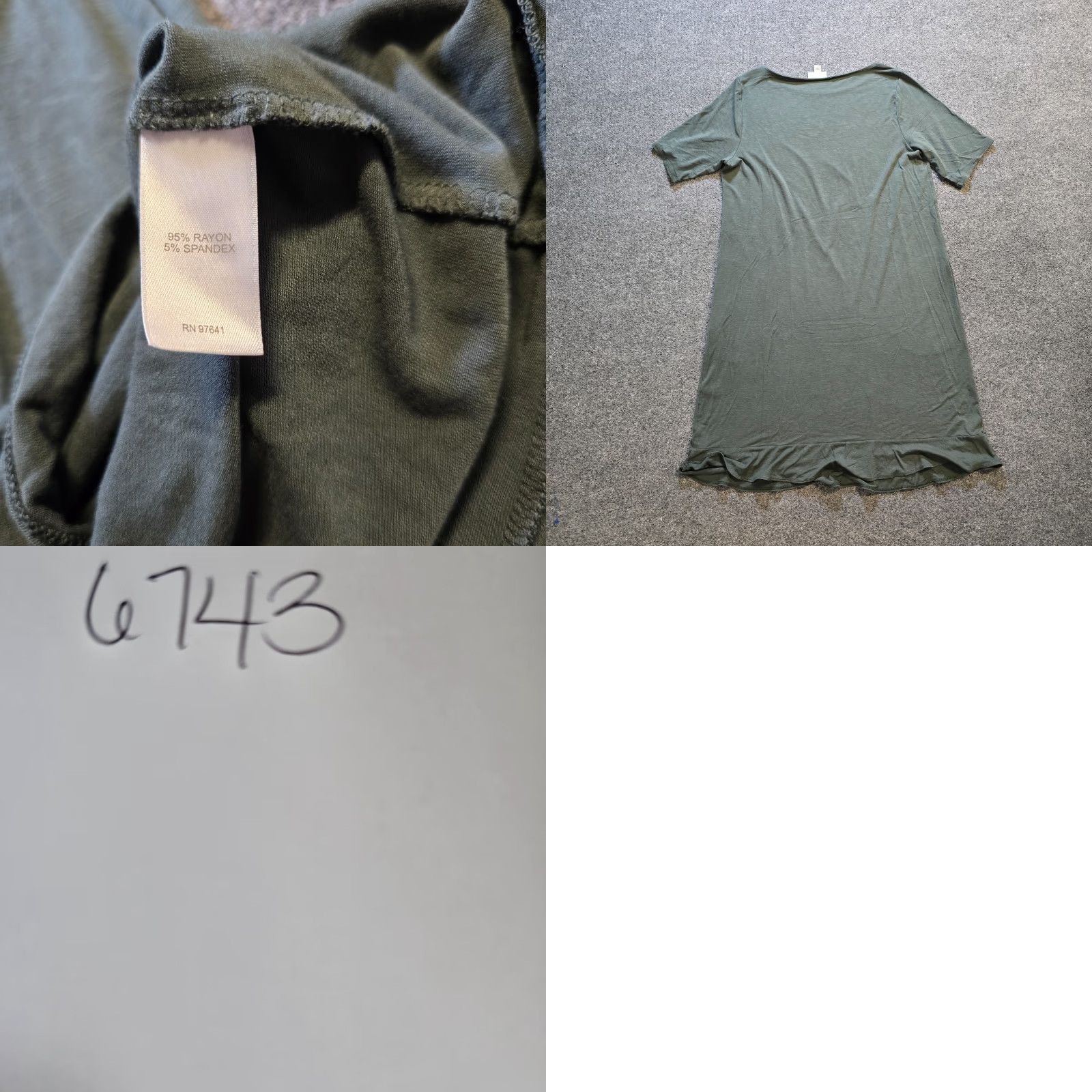 J. Jill J Jill Dress Womens Medium Green Sheath Short Sleeve Stretchy Basic Casual Size 32" / US 10 / IT 46 - 8 Thumbnail