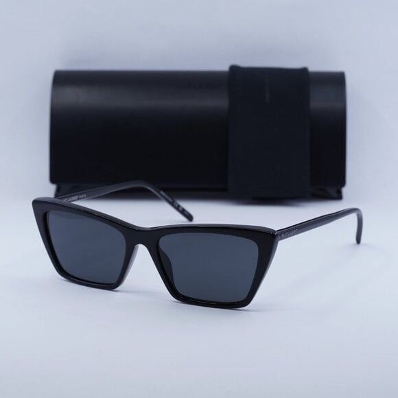 Saint Laurent Paris New Saint Laurent SL737 MICA THIN 001 Sunglasses - Black Size ONE SIZE - 11 Thumbnail