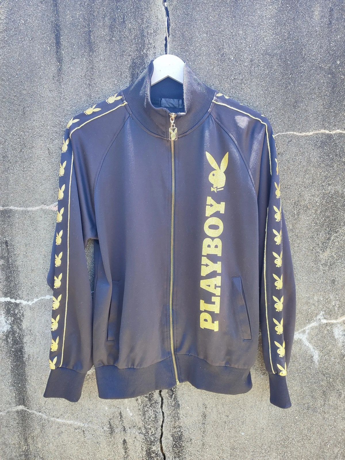 Playboy × Vintage Vintage Playboy Track Jacket Black/Gold (2000s) Size US M / EU 48-50 / 2 - 1 Thumbnail