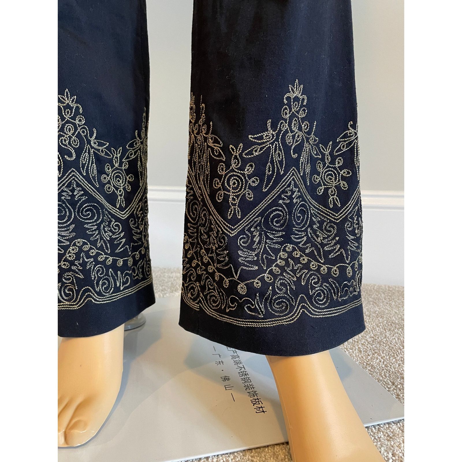 Vintage Vintage 90's Dana Buchman Black Pants with Embroidery Size 6 Size 28" / US 6 / IT 42 - 3 Thumbnail