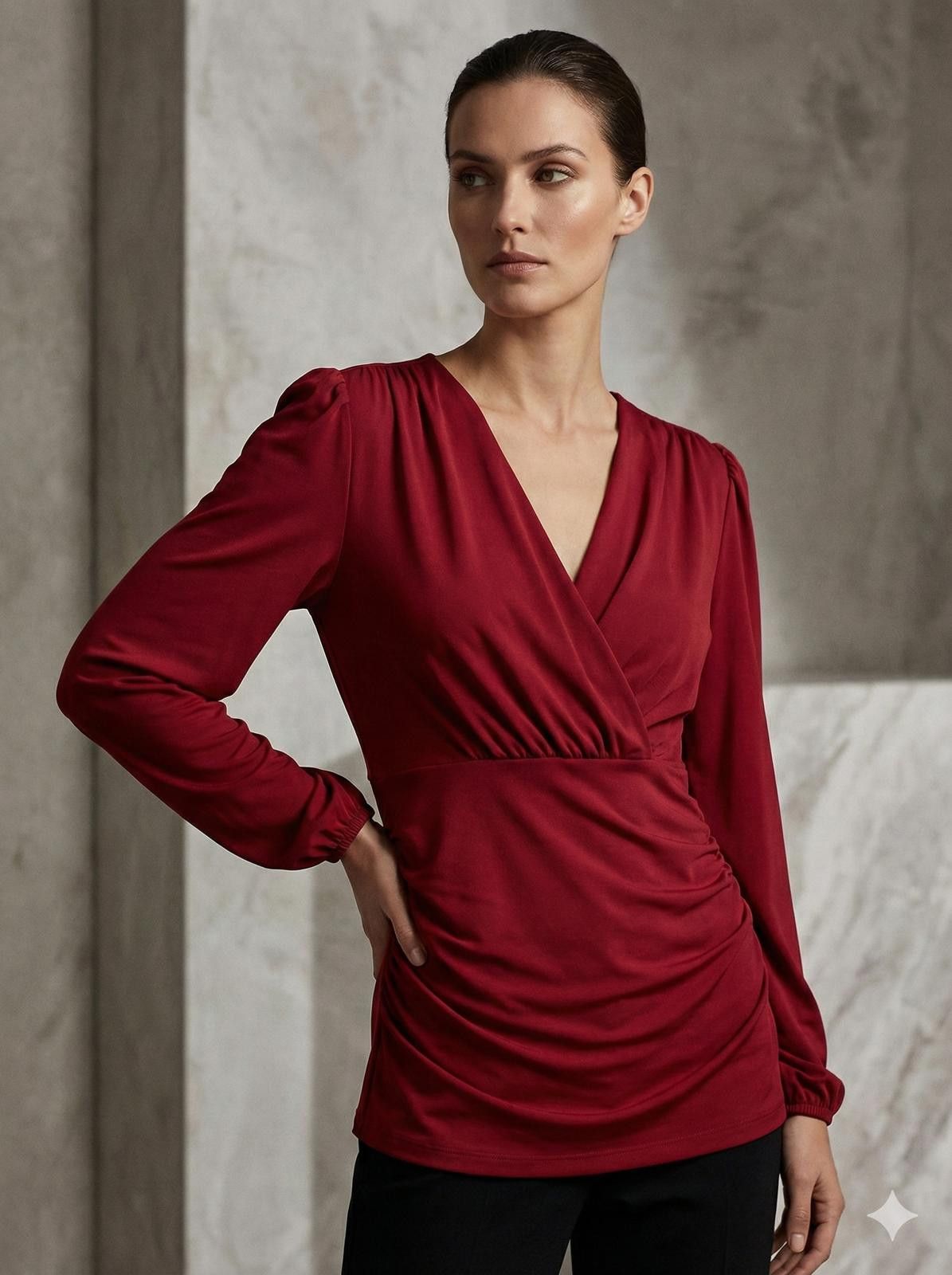 Other GRACE KARIN Red Wrap Top 2XL Long Sleeve Ruched Blouse Party Size XXL / US 16-18 / IT 52-54 - 1 Thumbnail