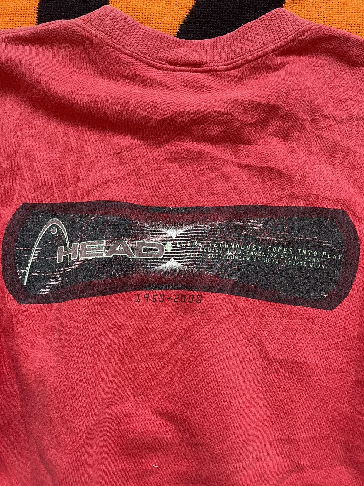 Vintage Vintage Y2K Head Minimal Electric Graphic Design Red Sweater Size US XL / EU 56 / 4 - 5 Thumbnail
