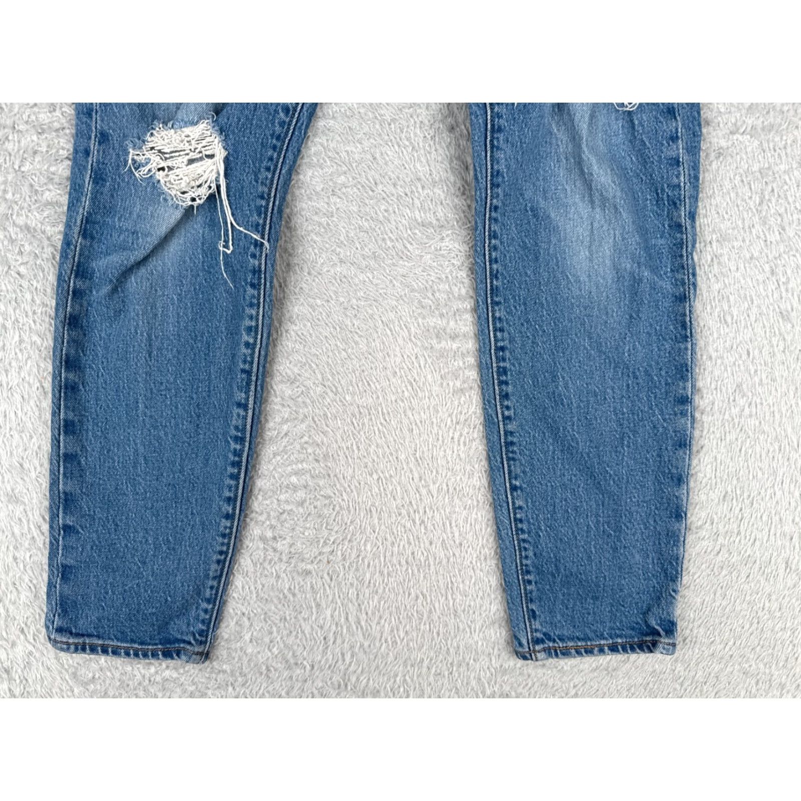 Levi's Levis Premium Jeans Women 25 Blue Denim Wedgie Distressed Big E 25x26 Size 42" / US 20 - 2 Thumbnail