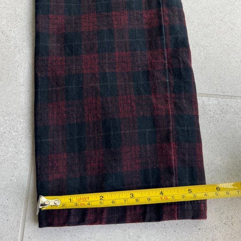 Joe's Joe's Jeans Coated Plaid Check, Skinny Ankle Denim Red/Black Size 25" / US 0 / IT 36 - 3 Thumbnail