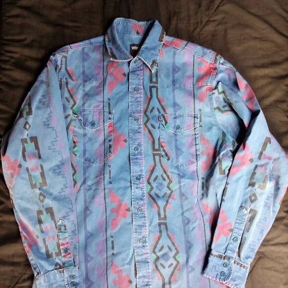 Wrangler Vintage Wrangler Southwest Aztec Thunderbird Western Shirt Size US XL / EU 56 / 4 - 2 Thumbnail