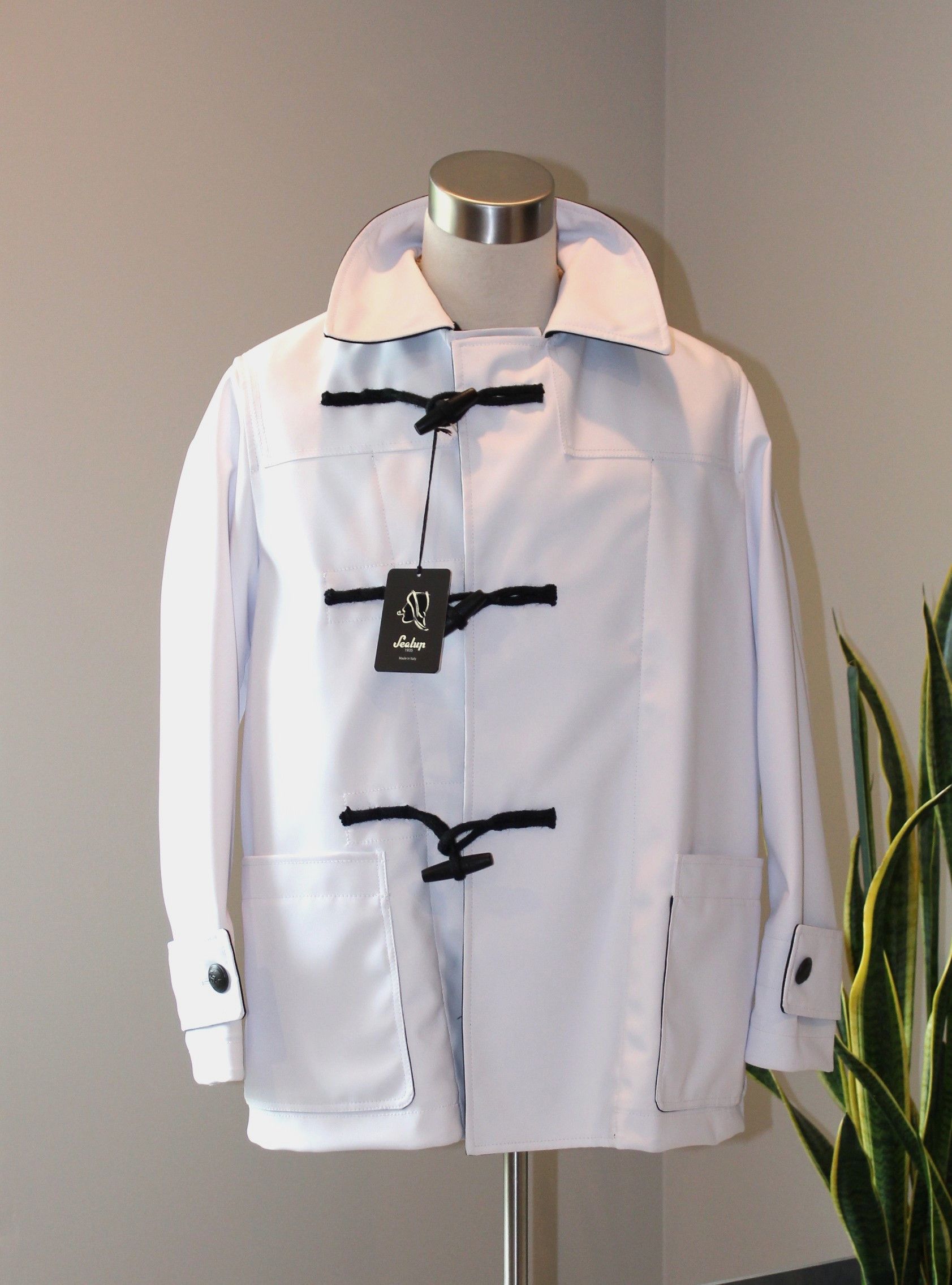 image of NWT $1490 Sealup Mens Coat, Size M - L, Made In Italy in White