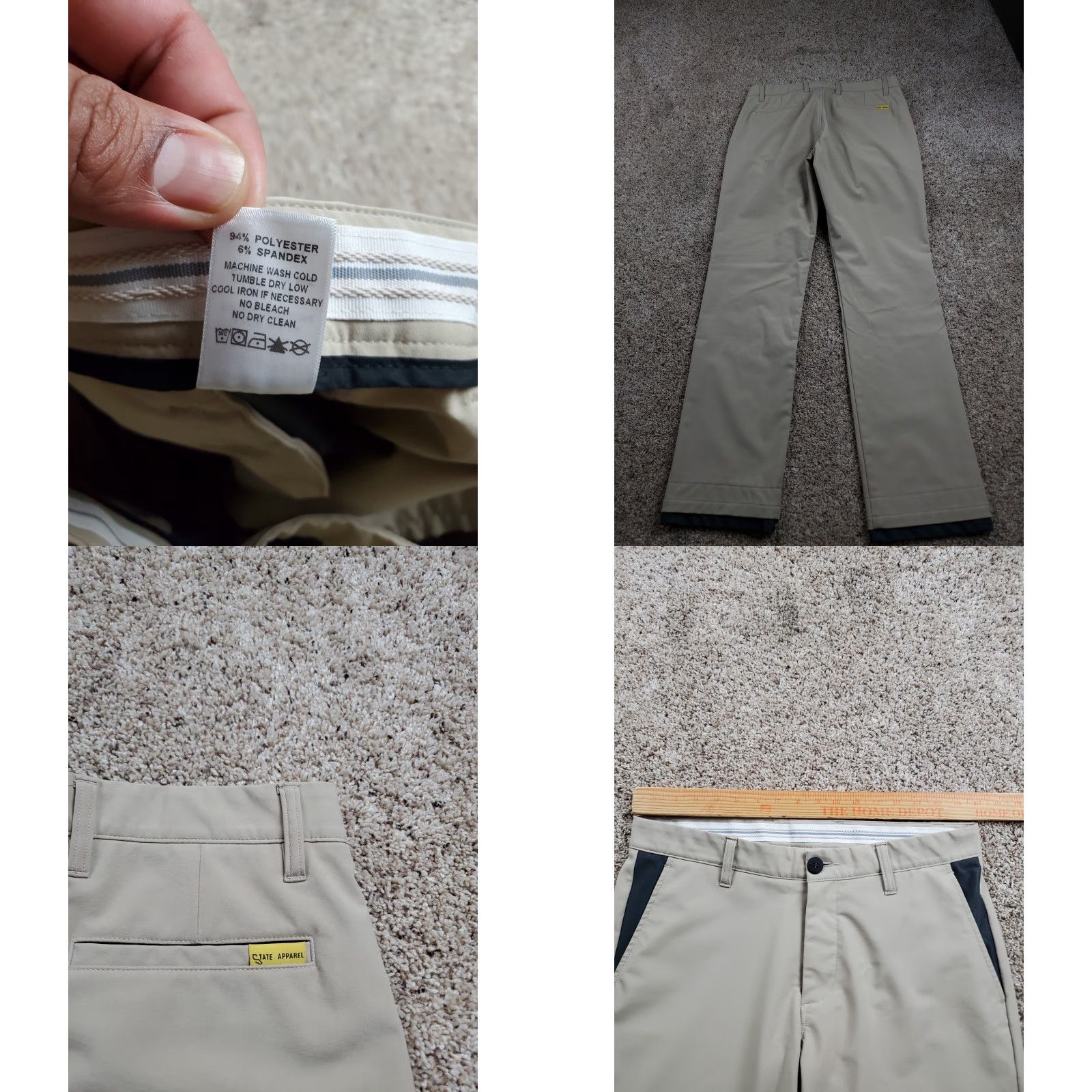 Vintage State Apparel Chino Pants Men 32 Brown Straight Leg 32 Inseam Polyester Spandex Regular Waist 32 Flat Front Machine Washable Vintage No Size US 32 / EU 48 - 8 Thumbnail