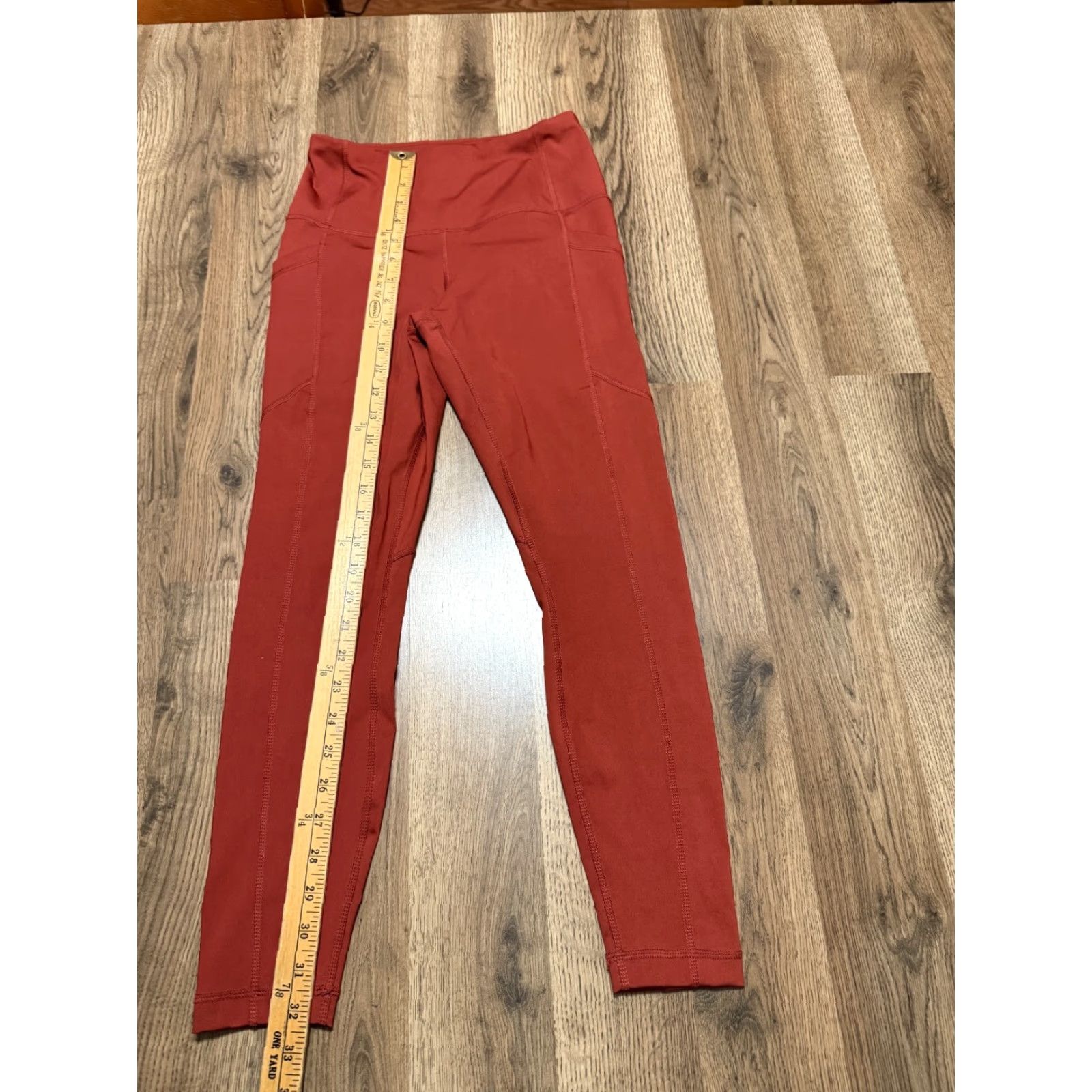 Vintage 90 Degree by Reflex Pants Leggings, Womens Size Small Orange, Pull On, Stretch, Casual Activewear, Ankle, Floral? Wait. Size 28" / US 6 / IT 42 - 7 Thumbnail