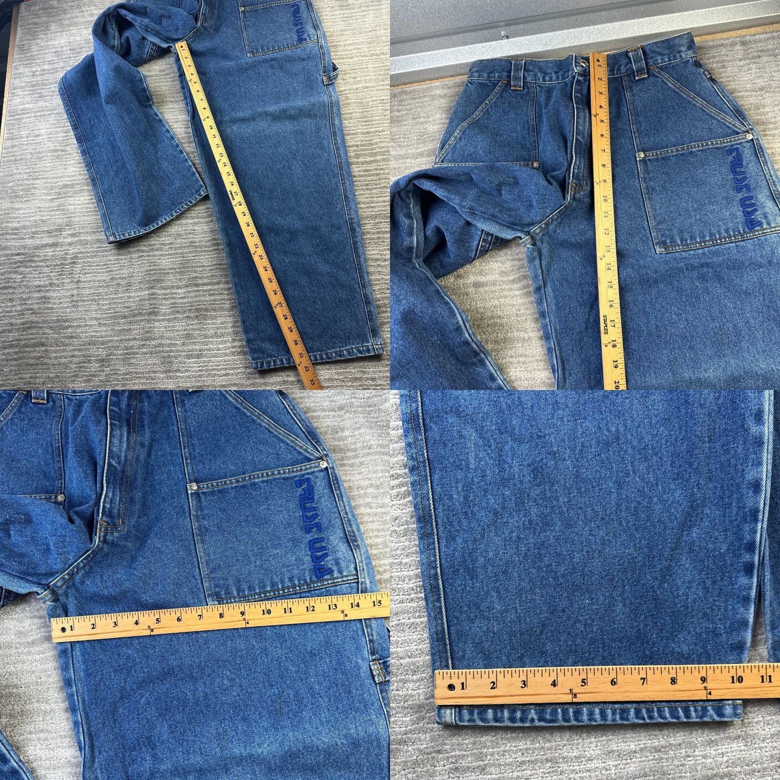 Denime VINTAGE Trust Jeans Mens 32x32 Blue Denim 90s Baggy Distressed Straight 5-Pocket Mens Jeans Size US 32 / EU 48 - 8 Thumbnail