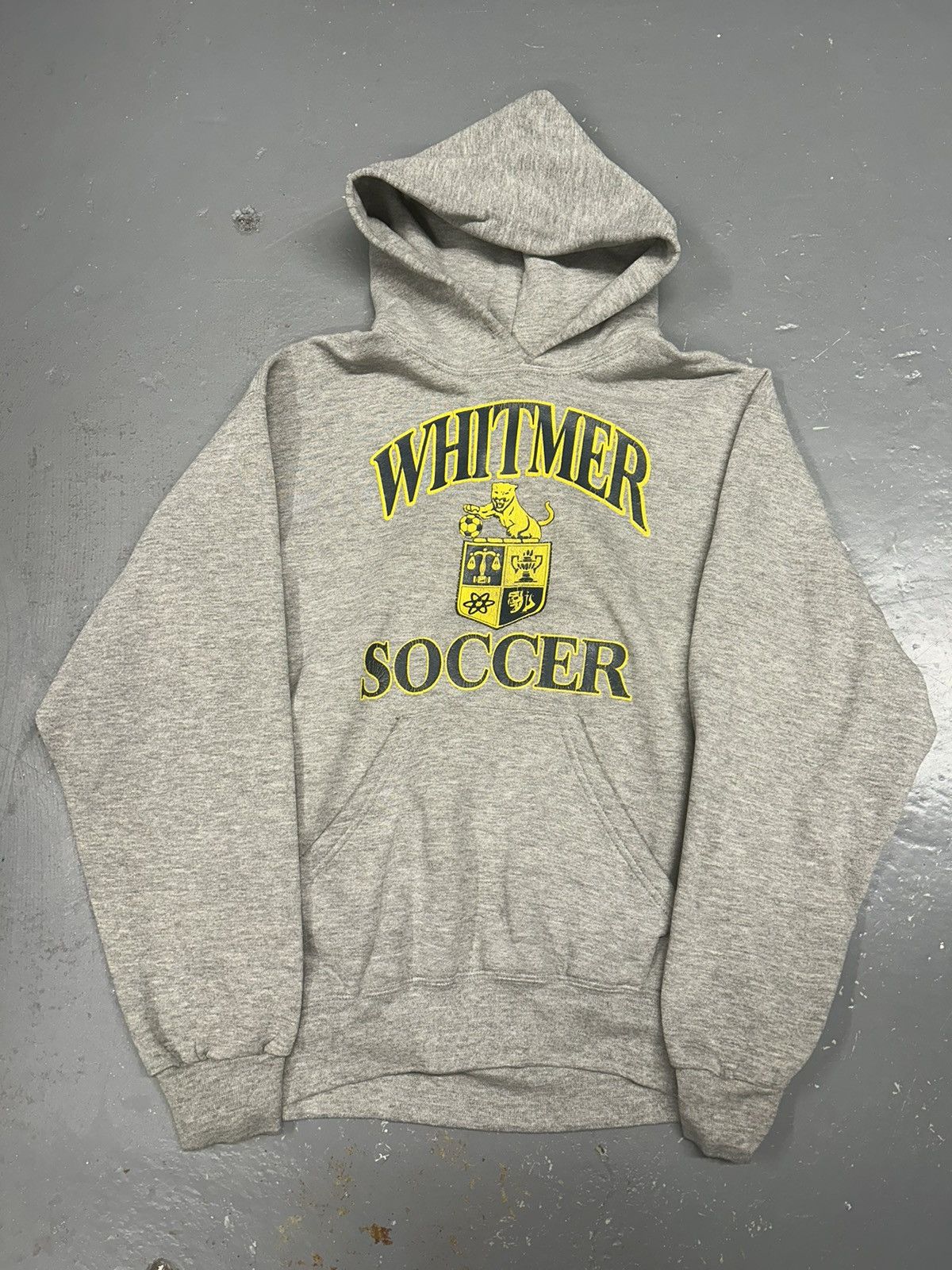 Vintage Crazy Vintage 90s Essential Grey Whitmer Soccer Hoodie Sweat Size US S / EU 44-46 / 1 - 1 Thumbnail