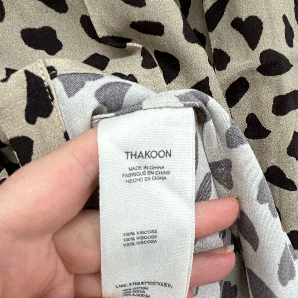 THAKOON THAKOON AL BEIGE COMBO PRINTED SMOCKED TOP WOMEN SIZE S Size S / US 4 / IT 40 - 9 Thumbnail