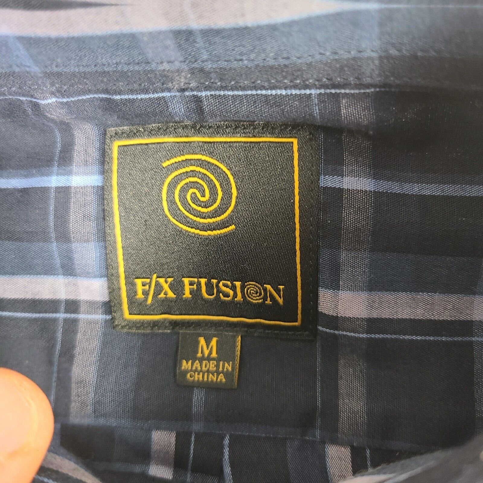 Vintage F/X FUSION Shirt Mens XL Blue/Black Plaid Long Sleeve Butto Size US M / EU 48-50 / 2 - 4 Thumbnail