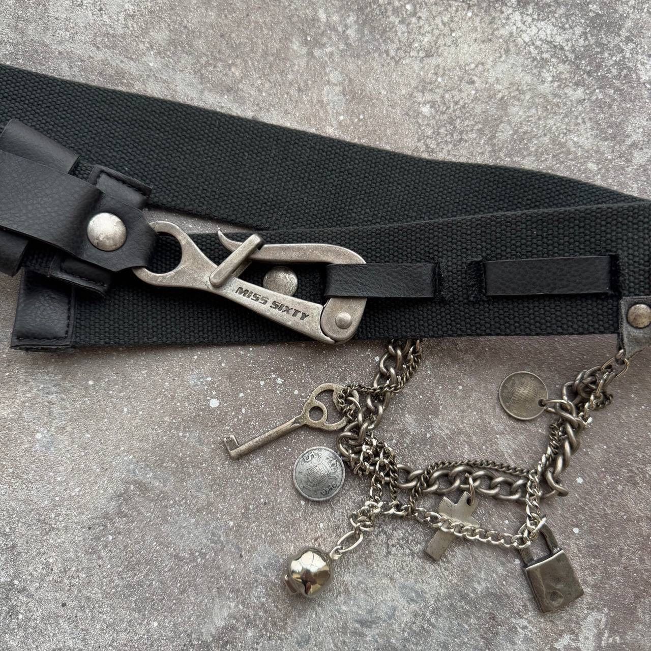 Miss Sixty RARE Miss Sixty Vintage Avant Garde Gothic Belt With Chain Size ONE SIZE - 1 Thumbnail