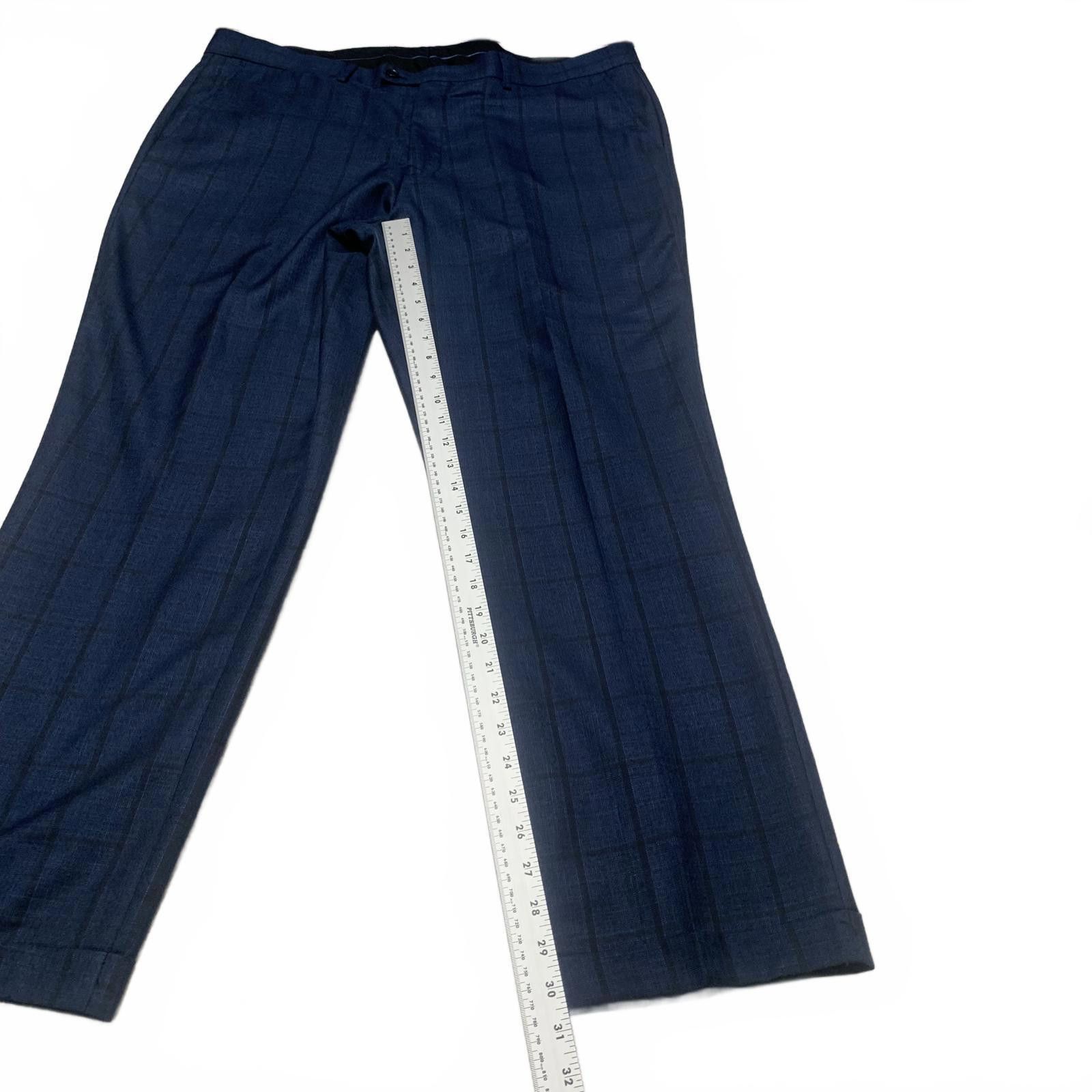 Other Alberto Cardinali Men's 42R x 30.5L Navy Plaid Pants Size 50R - 5 Thumbnail