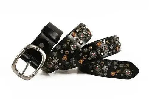 Leather Layer Luxury Designers Heavy Metal Rivet Belts Size ONE SIZE - 3 Thumbnail