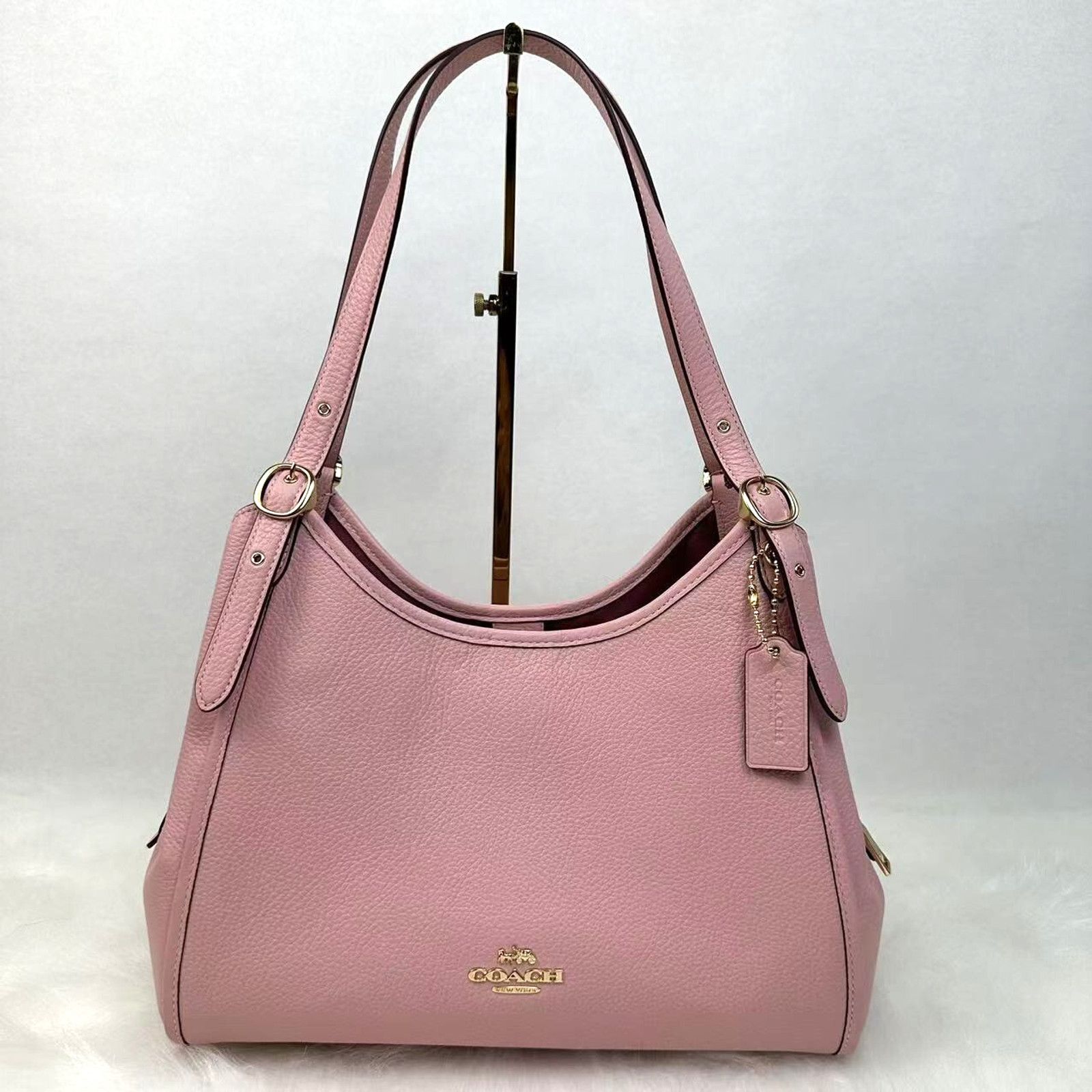 Coach Erin Shoulder Bag In Leather Gold/powder Pink Nwt, Women's