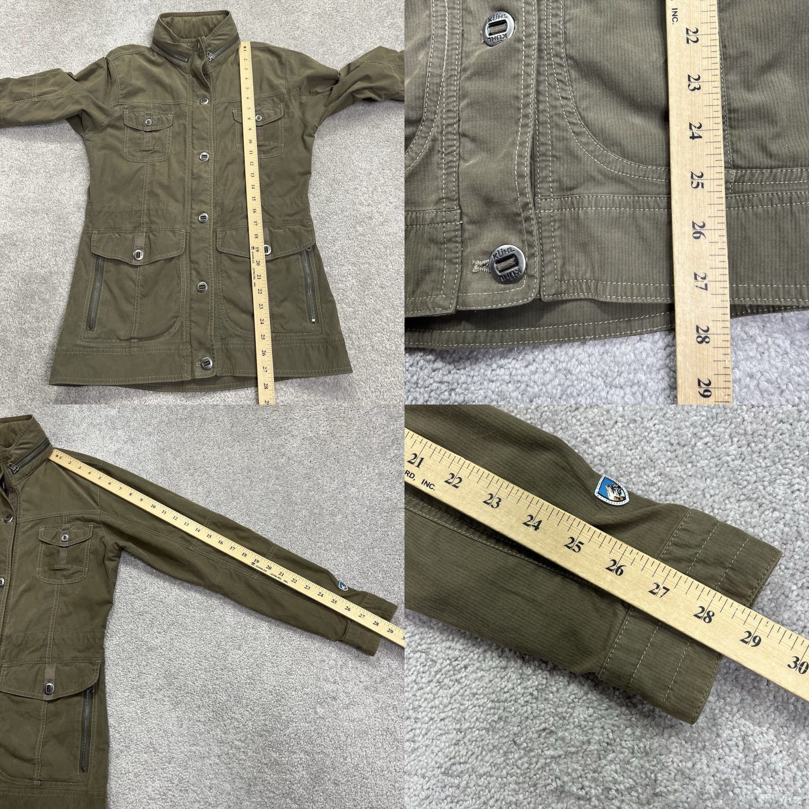 Vintage Kuhl Womens Rekon Small Jacket Army Olive Green Hooded Full Zip Pockets Size S / US 4 / IT 40 - 10 Thumbnail