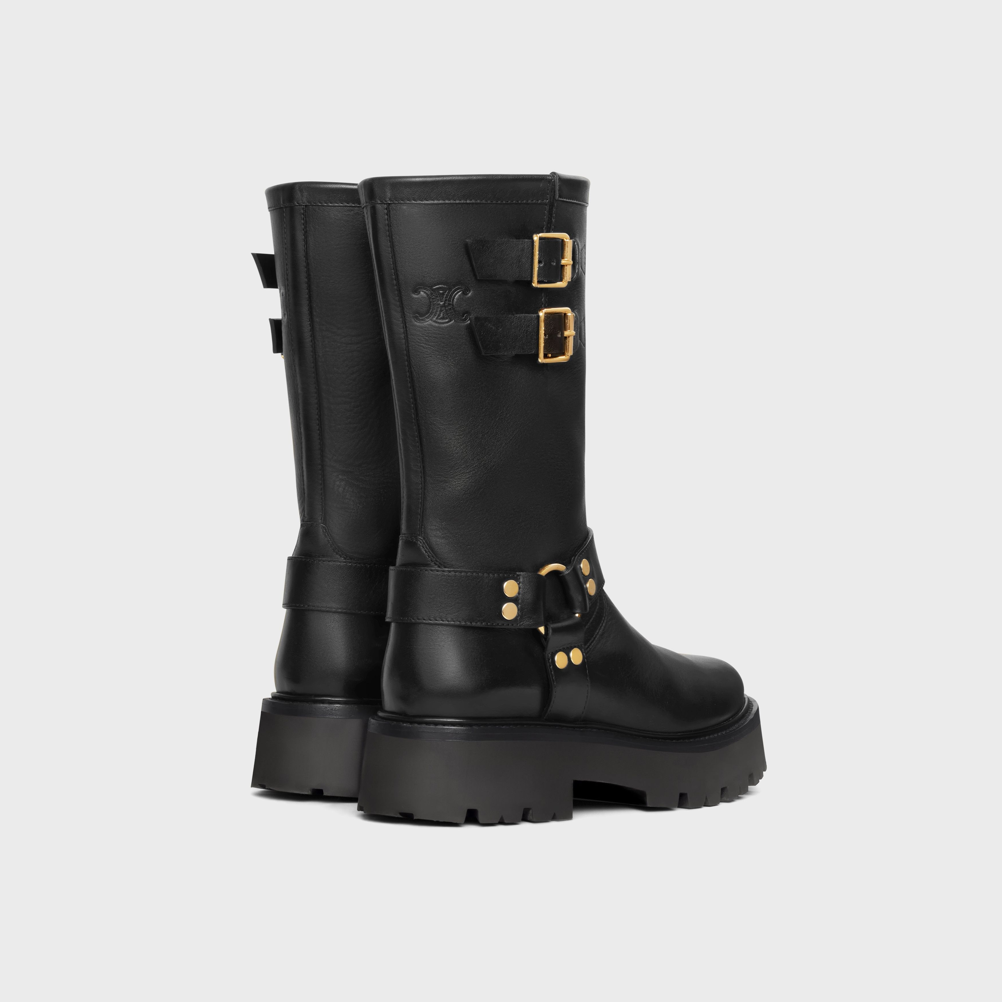 Celine o1bcso1str0925 354573882C Bulky Mid Biker Boots in Black Size US 10 / IT 40 - 3 Thumbnail