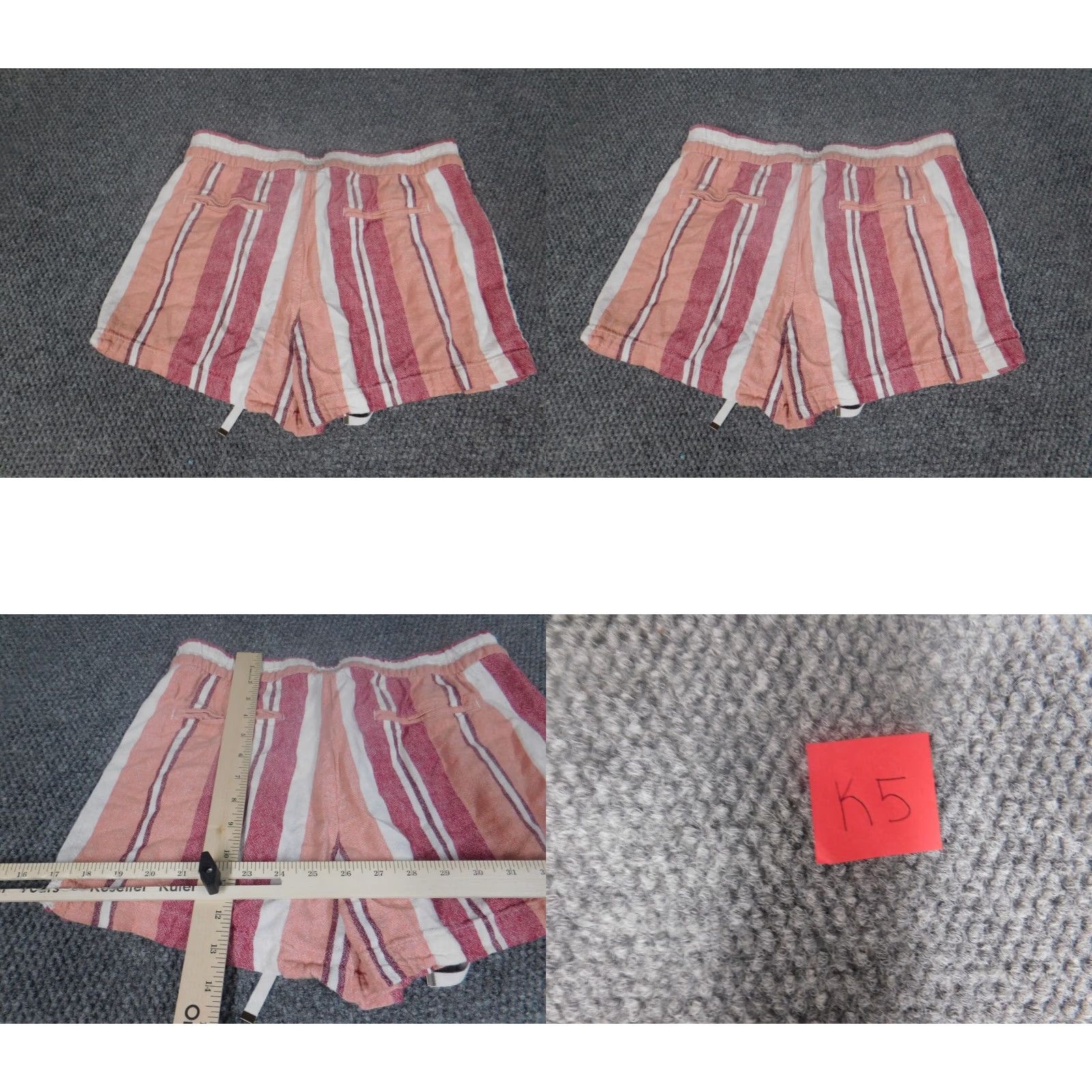 Old Navy Old Navy Womens Shorts 6 Pink Striped Linen Comfort Drawstring Chino Regular Waist 28in Womens Size 28" / US 6 / IT 42 - 8 Thumbnail