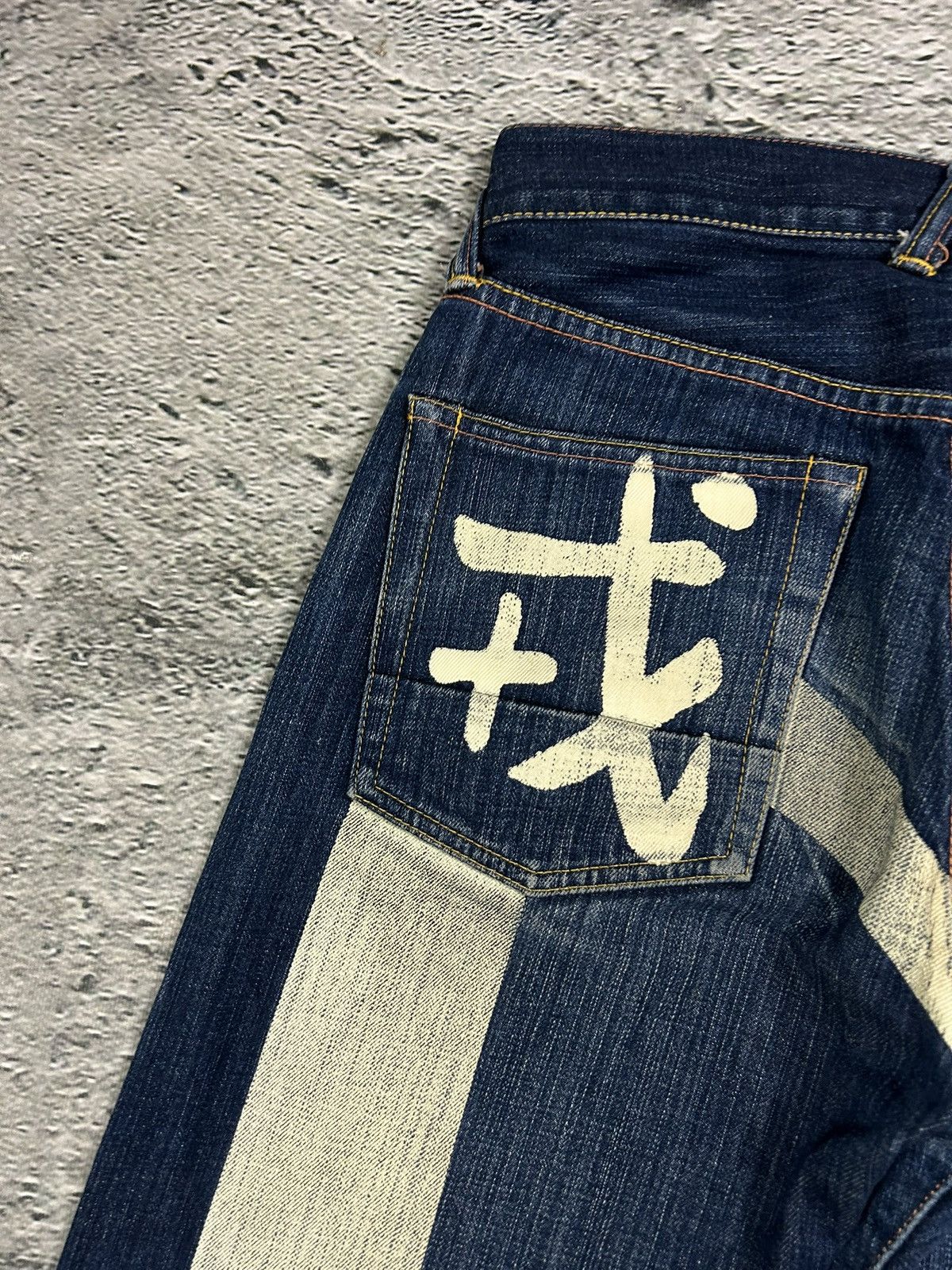 Evisu Evisu jeans daicock vintage selvedge navy big logo white Size 28" / US 6 / IT 42 - 4 Thumbnail
