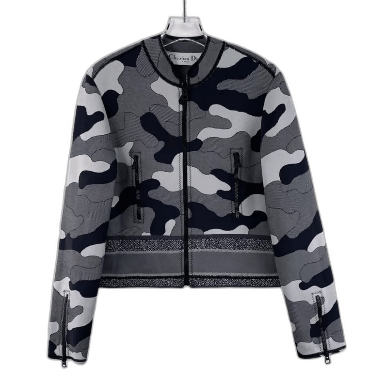 Christian Dior Gray Camouflage Logo Jacket