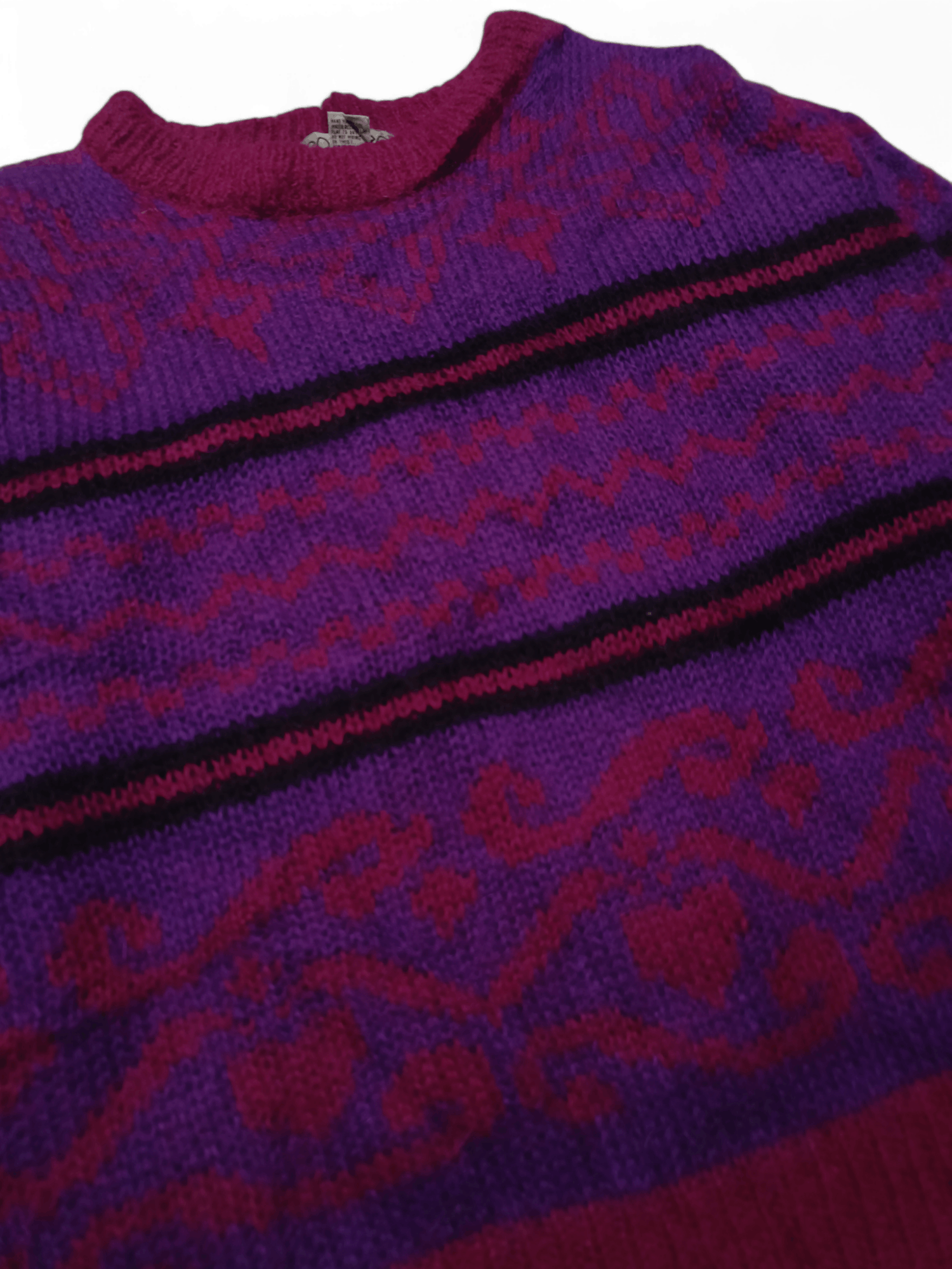 Other Vintage 80s EPOGEE Abstract Motifs Knit Mohair Sweater Size L / US 10 / IT 46 - 6 Thumbnail
