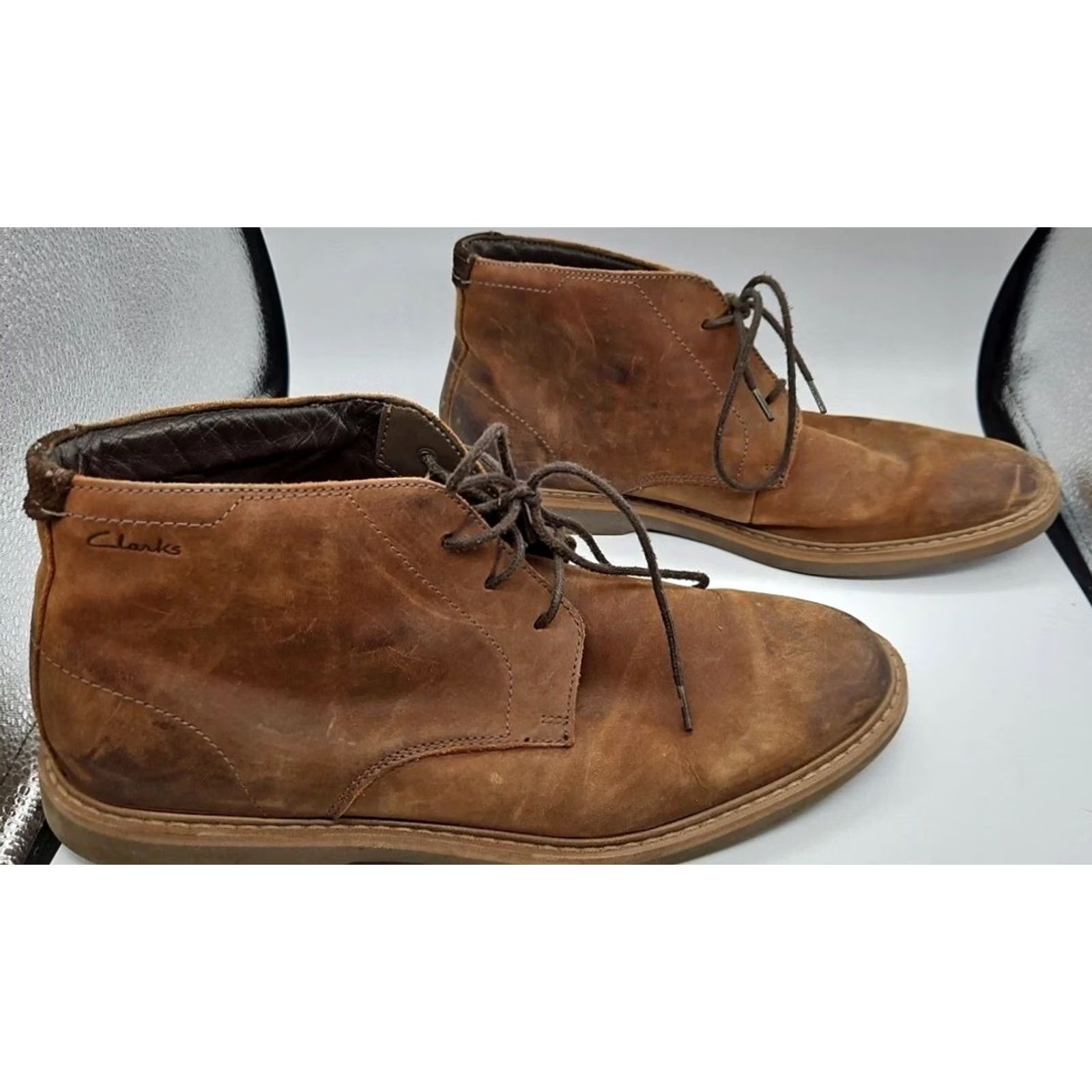 Clarks Clarks Bushacre 2 Chukka Boots Mens 9 Brown Leather Lace Up Casual Comfort Size US 9 / EU 42 - 2 Thumbnail