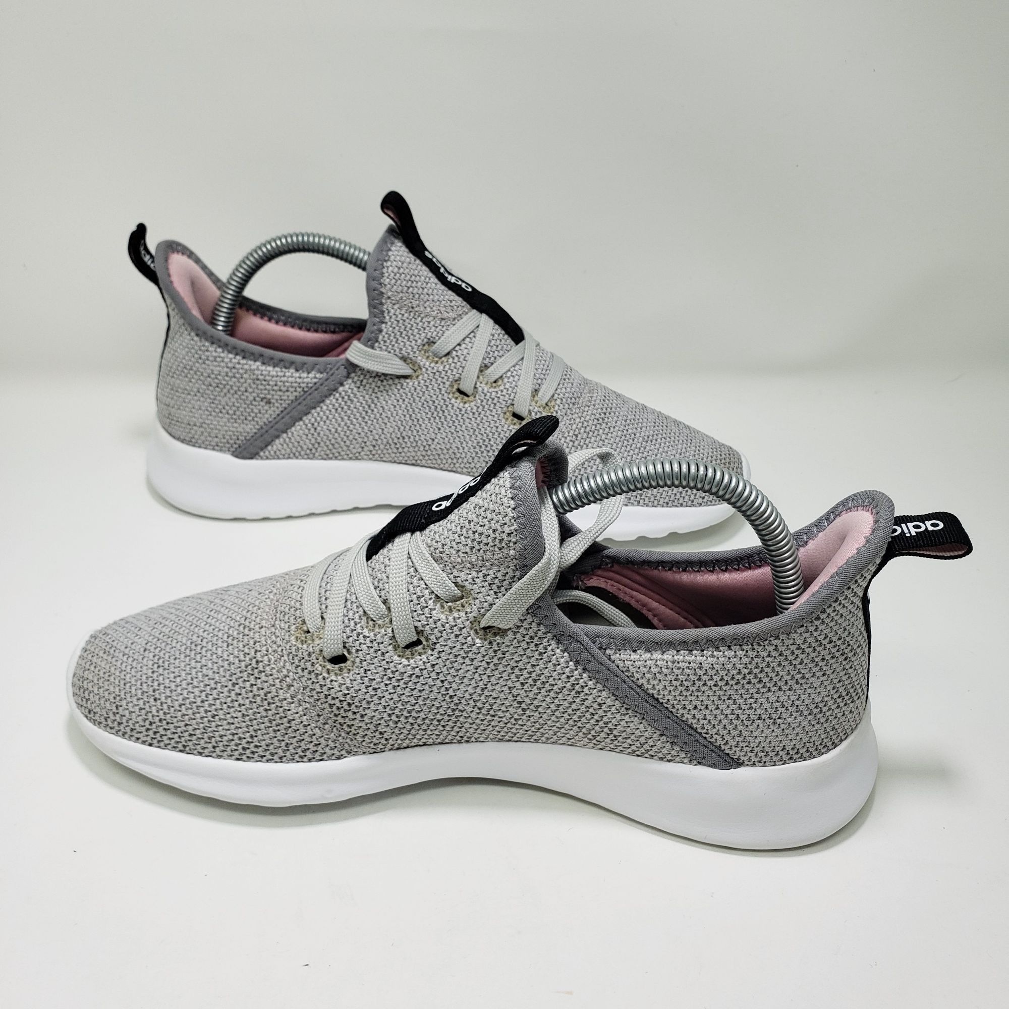 Adidas Adidas Cloudfoam Pure SPW Shoes Gray Knit Lace-Up Sneakers W Size US 7.5 / IT 37.5 - 7 Thumbnail