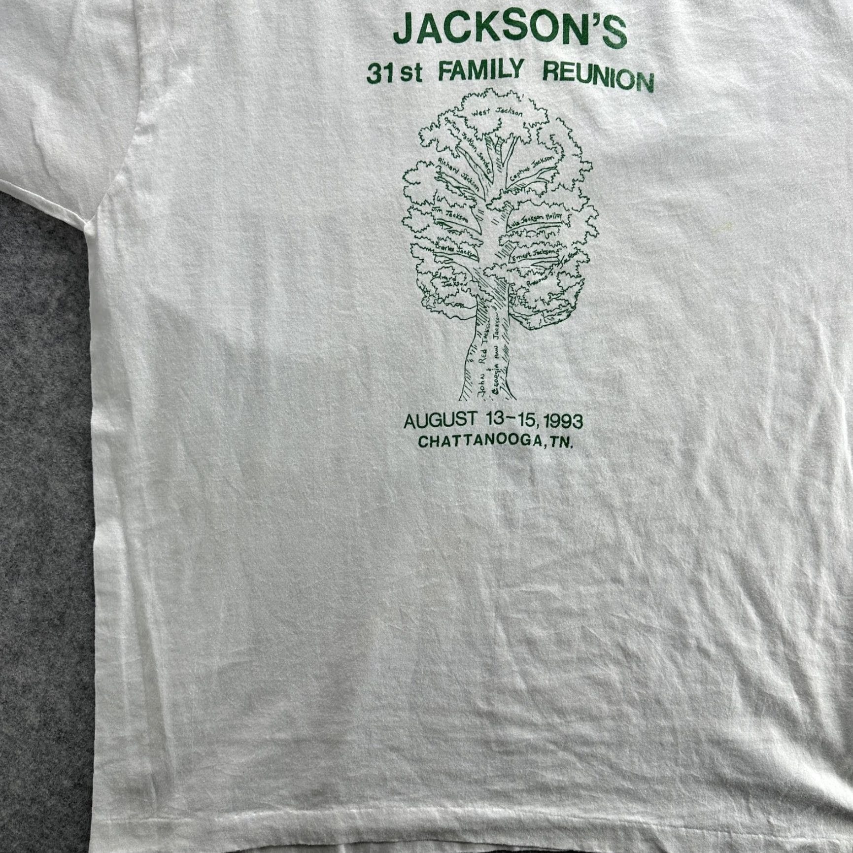 Fruit Of The Loom VINTAGE Jacksons Family Reunion Shirt Mens XL White 1993 90s USA Shirt Size US XL / EU 56 / 4 - 4 Thumbnail