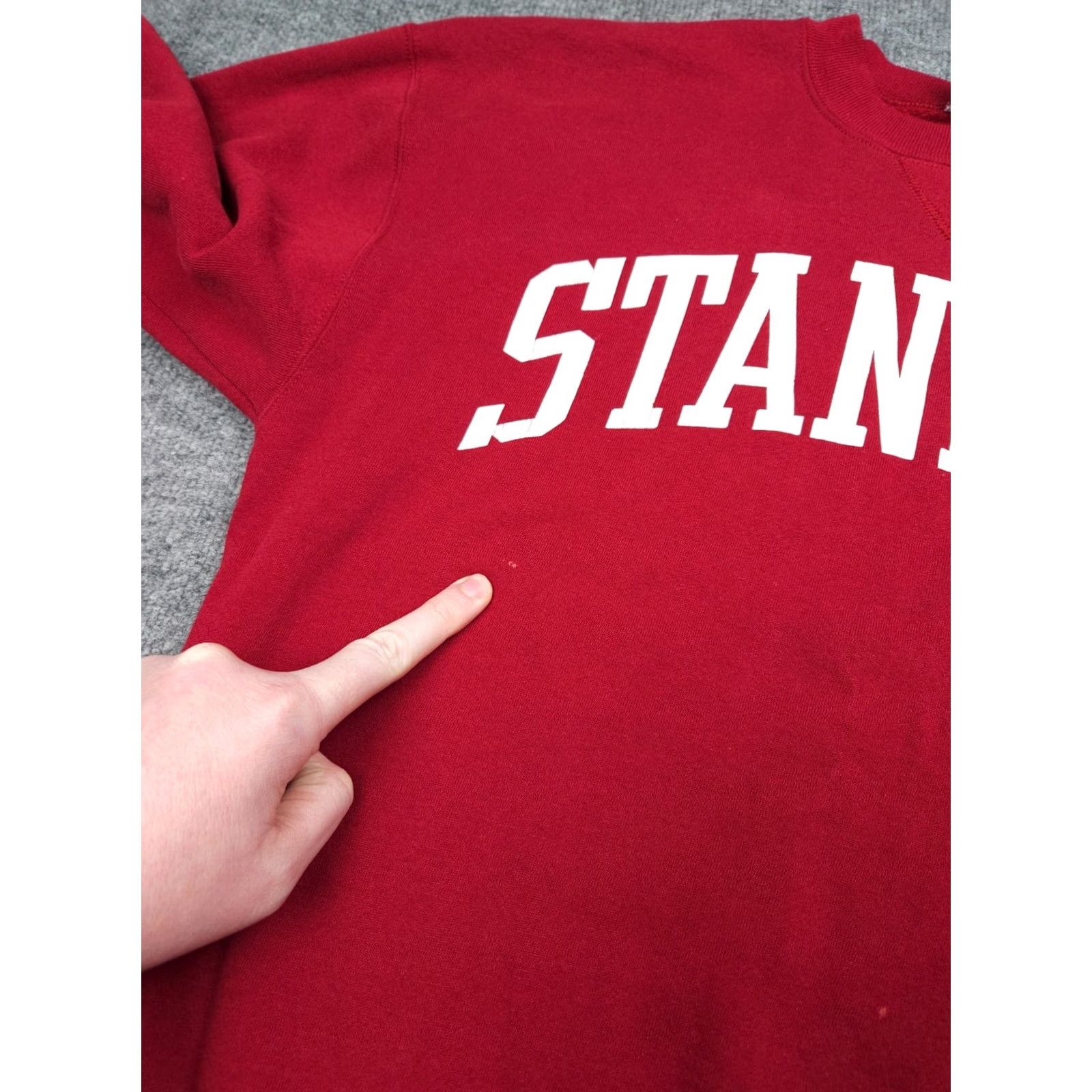 Russell Athletic VINTAGE Russell USA Stanford University Sweatshirt Men XL Red Spellout 90s Pullover Crew Neck Long Sleeve Fleece Cotton Logo Regular Sweatshirt Size US XL / EU 56 / 4 - 5 Thumbnail