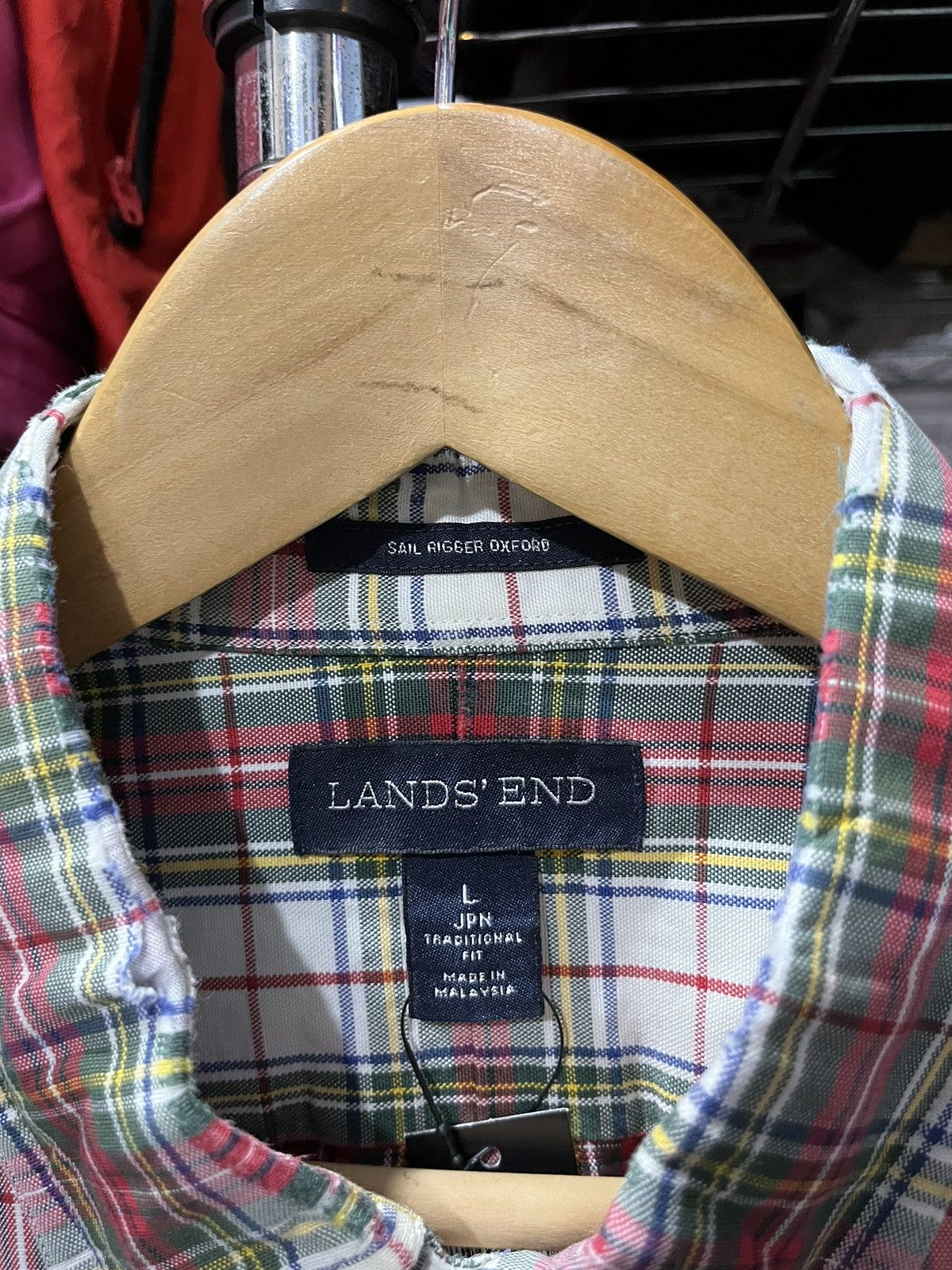 Japanese Brand Lands End Flannel Shirt Longsleeve 90s Size US L / EU 52-54 / 3 - 3 Thumbnail