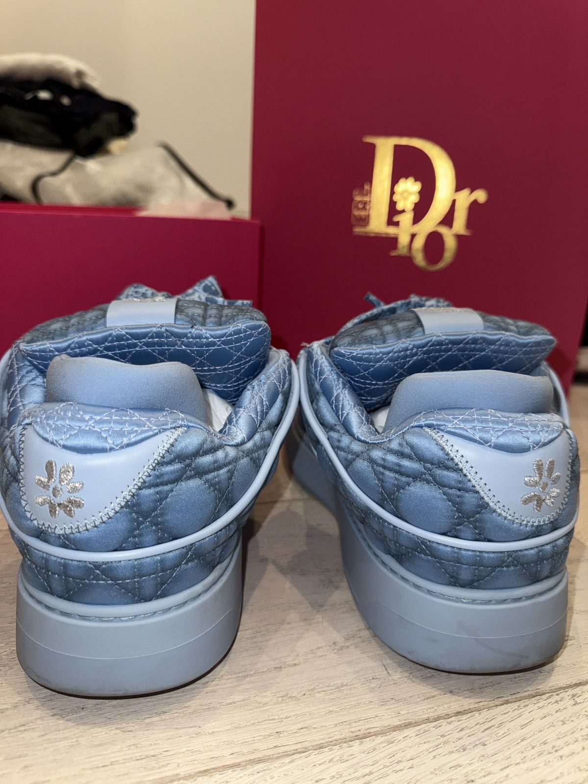 Dior × ERL X ERL Satin Cannage Kumo Mens Sneakers 45 Blue Size US 9.5 / EU 42-43 - 4 Thumbnail