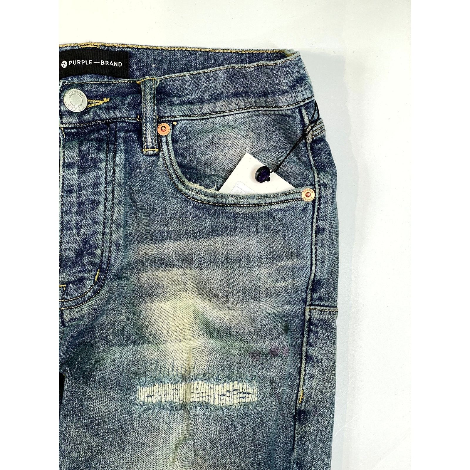 Purple Purple Brand Knee Rip Dark Wash Jeans Size US 28 / EU 44 - 3 Thumbnail