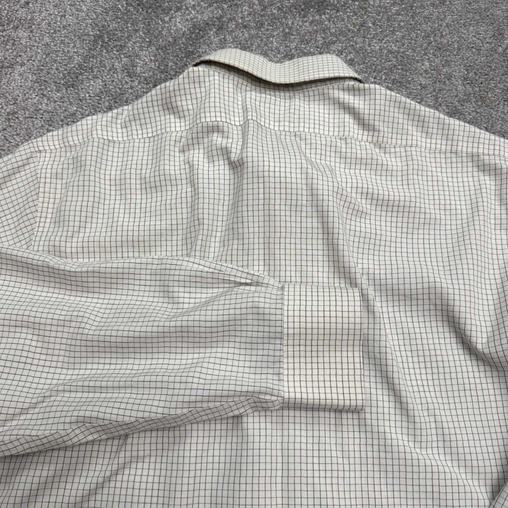 Brooks Brothers Brooks Brothers Extra Slim Non Iron Dress Shirt Mens 16 34 White Blue Check Work Size 42R - 4 Thumbnail