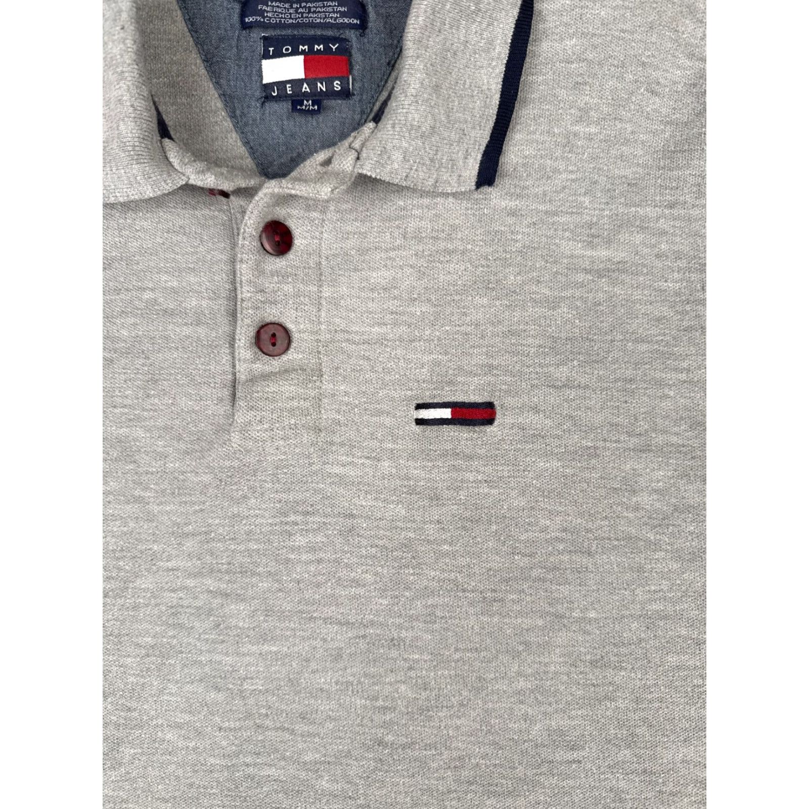 Tommy Hilfiger VINTAGE Tommy Hilfiger Polo Shirt Men Regular Medium Gray 100% Cotton Short Sleeve Modern Sports Mens Size US M / EU 48-50 / 2 - 6 Thumbnail