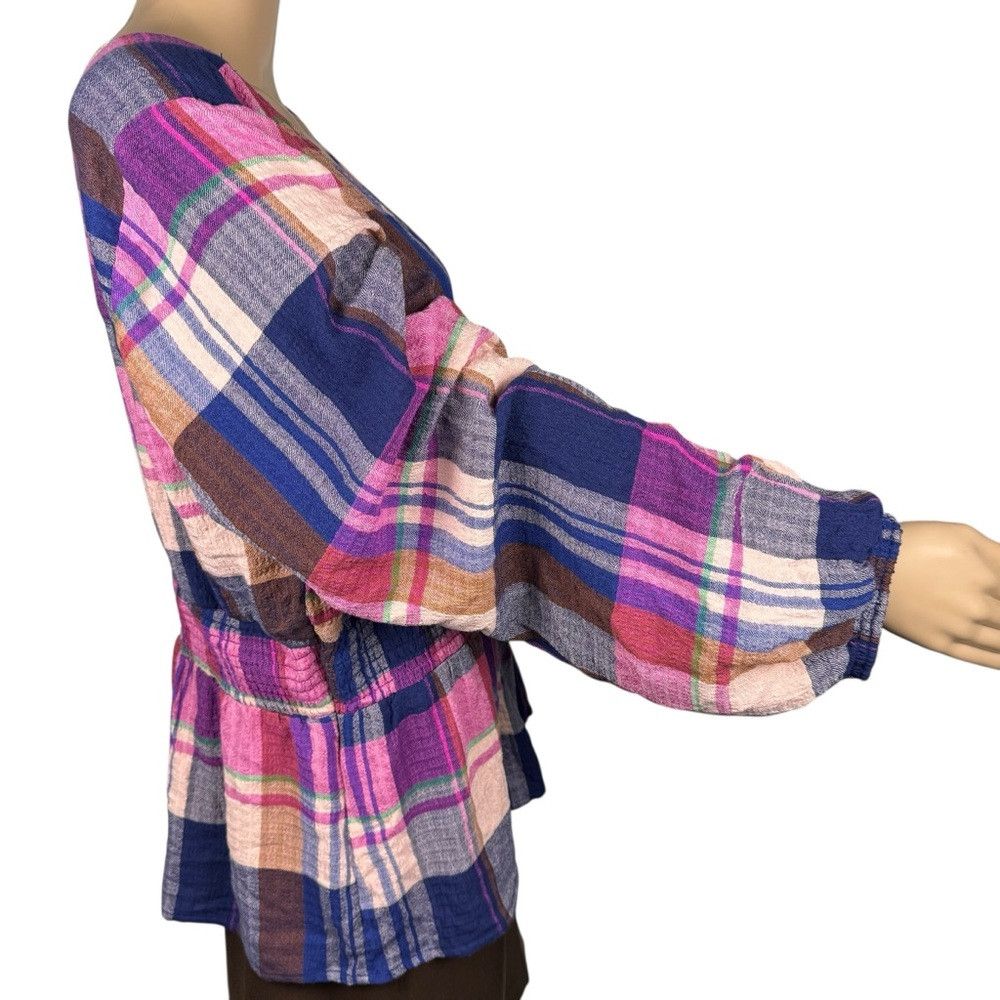 Anthropologie NWT New $98 Pilcro Plaid Deep-V Blouse Size XL Size XL / US 12-14 / IT 48-50 - 4 Thumbnail