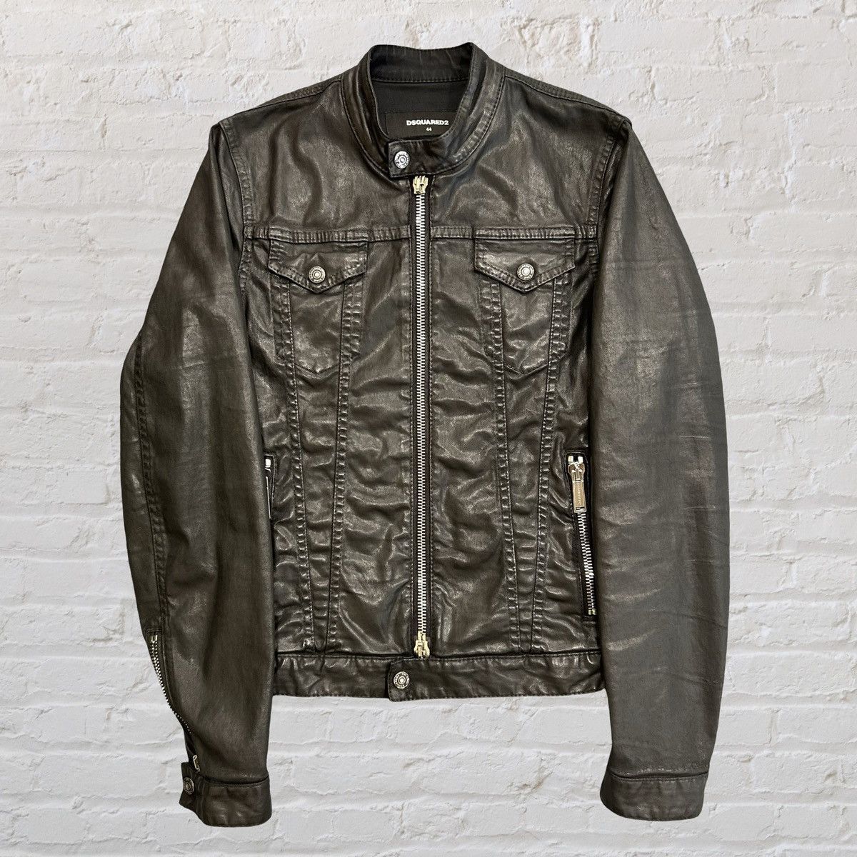 Dsquared2 DSQUARED2 Wax Coated Zip-Up Jacket 44 Size US S / EU 44-46 / 1 - 1 Thumbnail