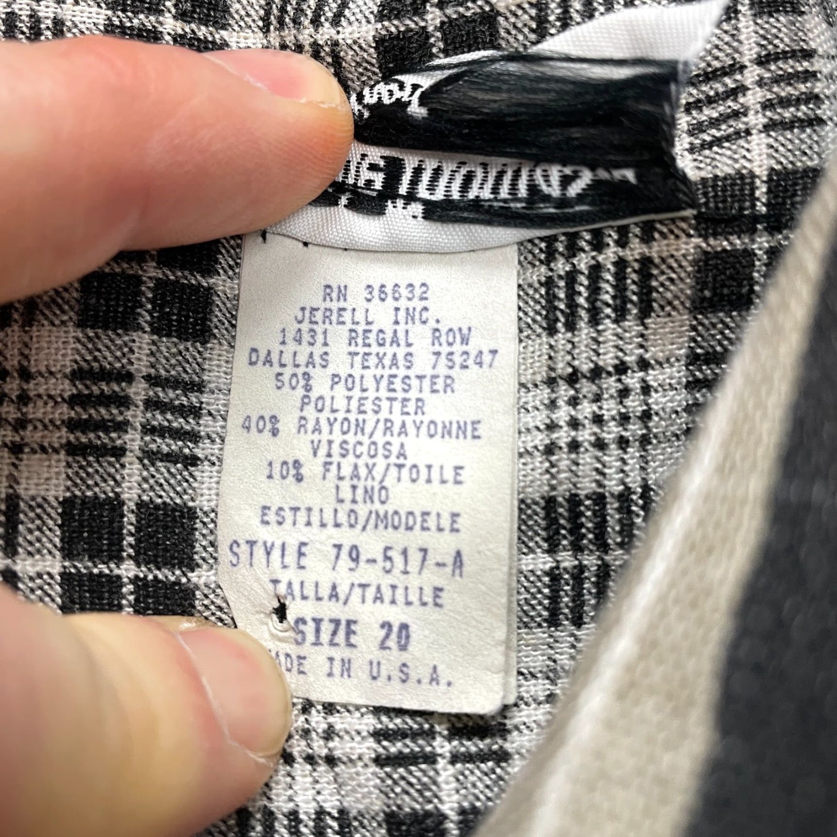 Vintage VINTAGE Stephanie Thomas Blouse Shirt Plaid Tunic Womens 20 Gray Collared Patch Size 3XL / US 20-22 - 4 Thumbnail