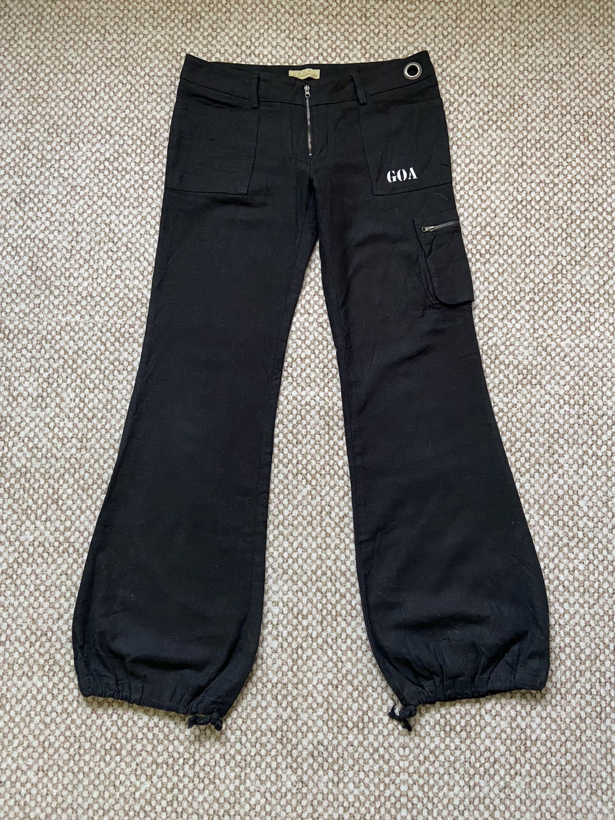 If Six Was Nine × Japanese Brand × Le Grande Bleu (L.G.B.) G.O.A GOA Flared Cargo Drawstring Pants Size 31" - 1 Thumbnail