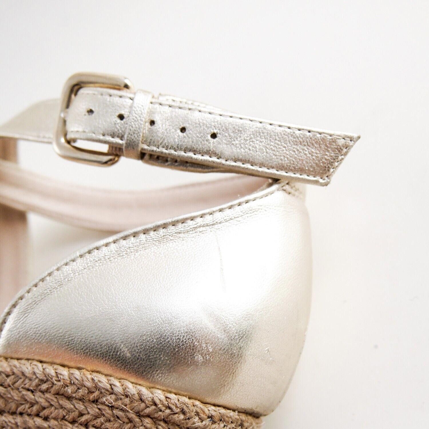 Designer L K Bennett Strappy Wedge Sandals Gold Womens US 8 EU 38 Size US 8 / IT 38 - 7 Thumbnail