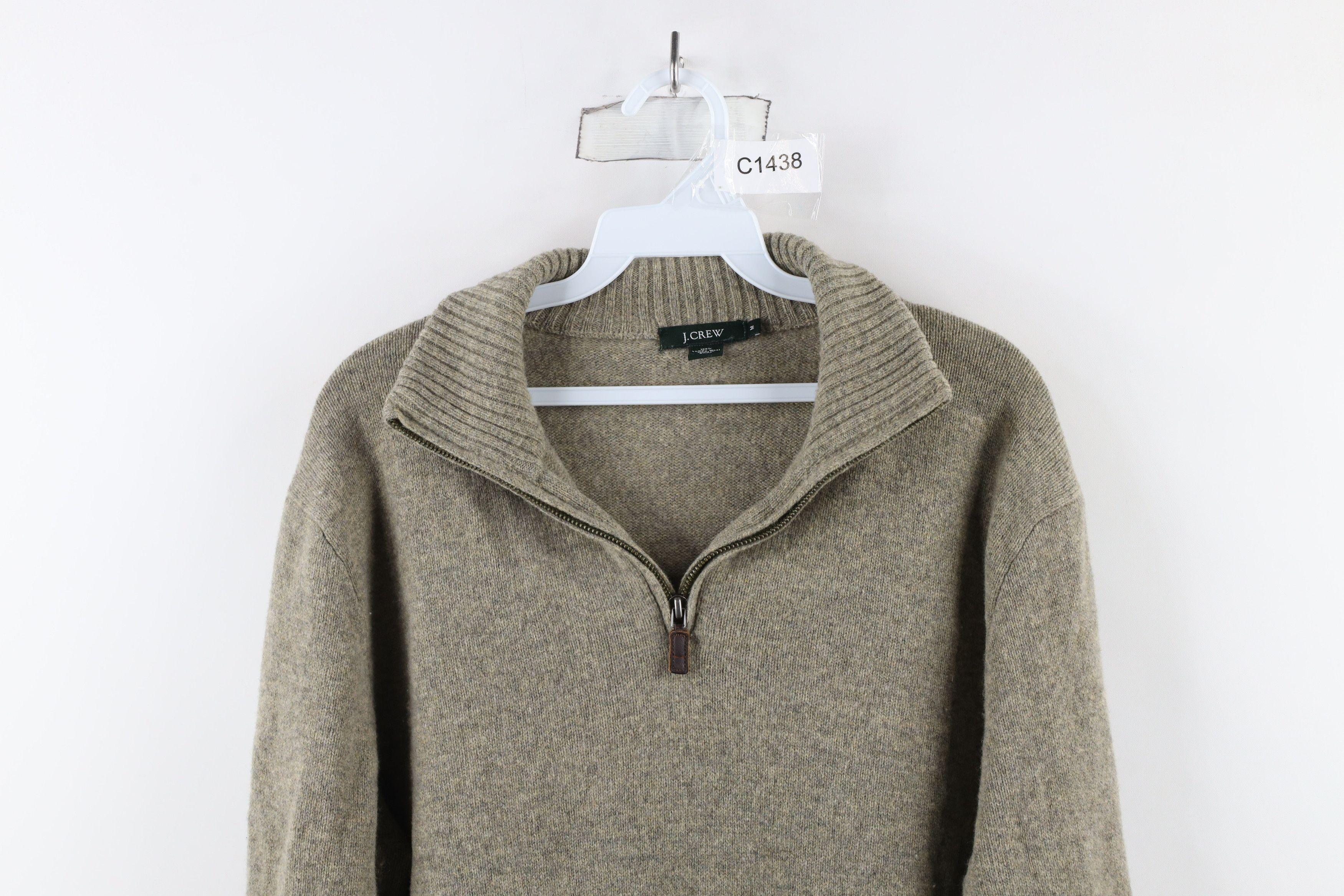 J.Crew × Vintage Vintage J Crew Lambswool Half Zip Pullover Sweater Beige Size US M / EU 48-50 / 2 - 2 Thumbnail